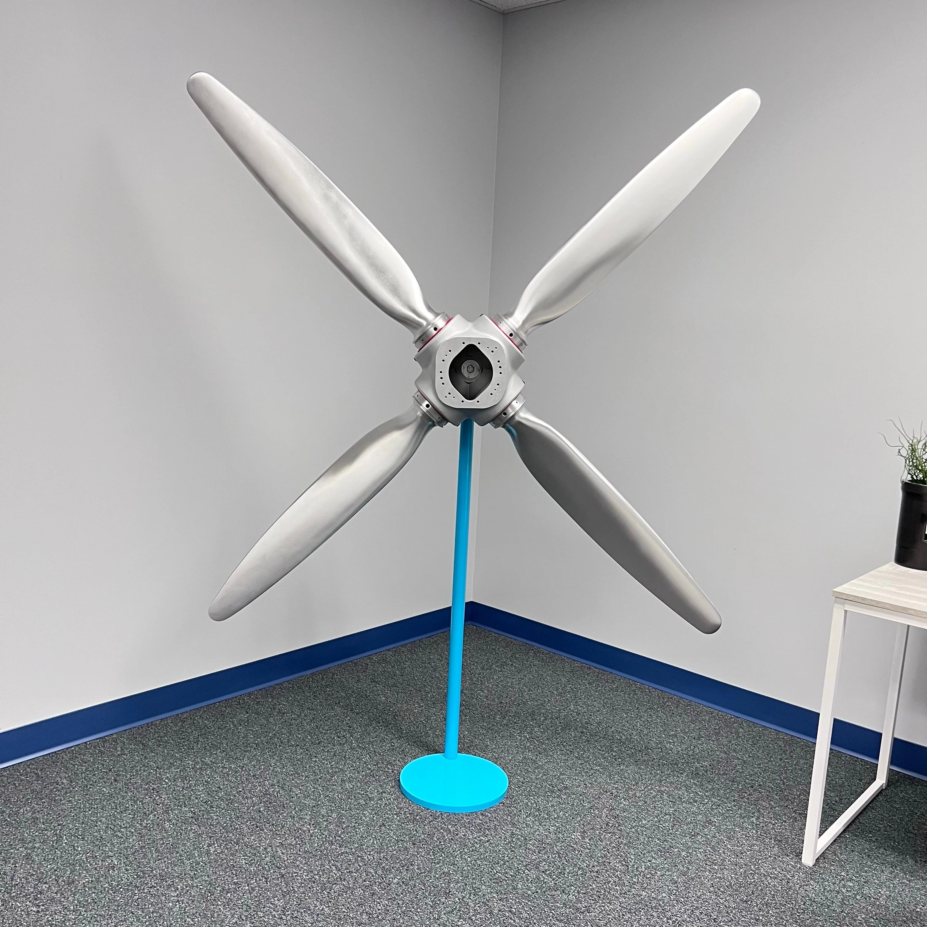 4-Bladed McCauley Cessna 78" Brushed Aluminum Airplane Propeller Metal Wall Display - Image 10