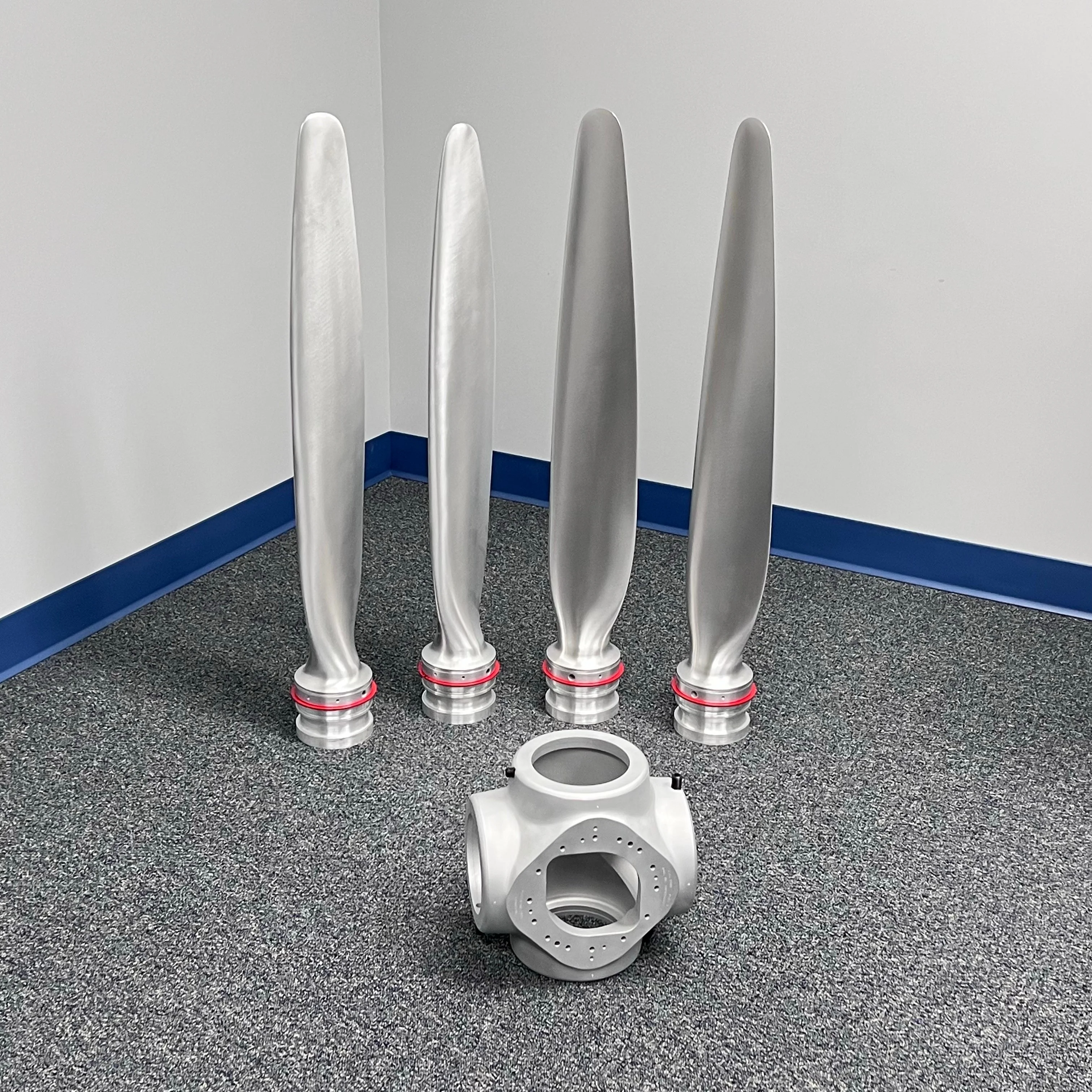 4-Bladed McCauley Cessna 78" Brushed Aluminum Airplane Propeller Metal Wall Display - Image 2