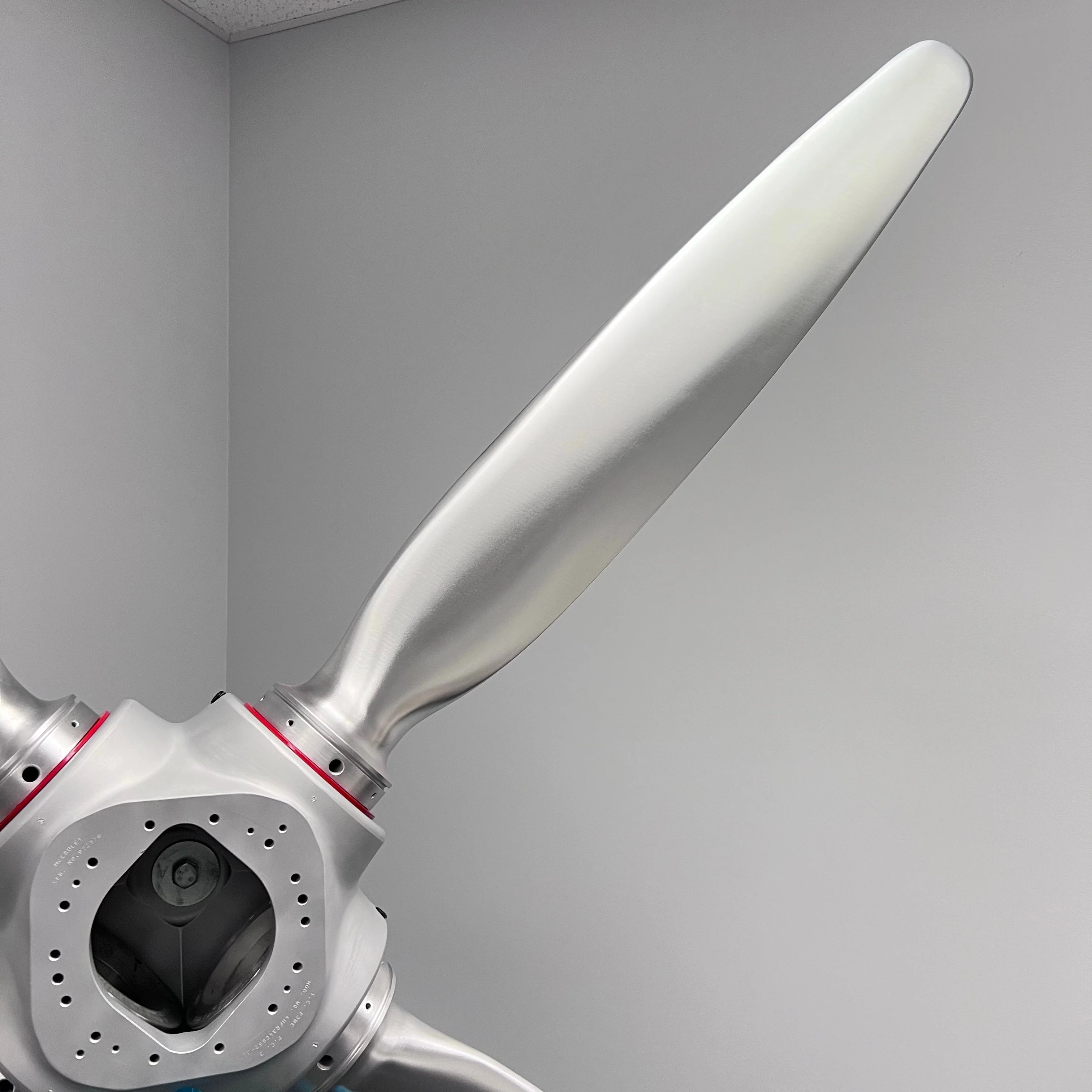 4-Bladed McCauley Cessna 78" Brushed Aluminum Airplane Propeller Metal Wall Display - Image 9
