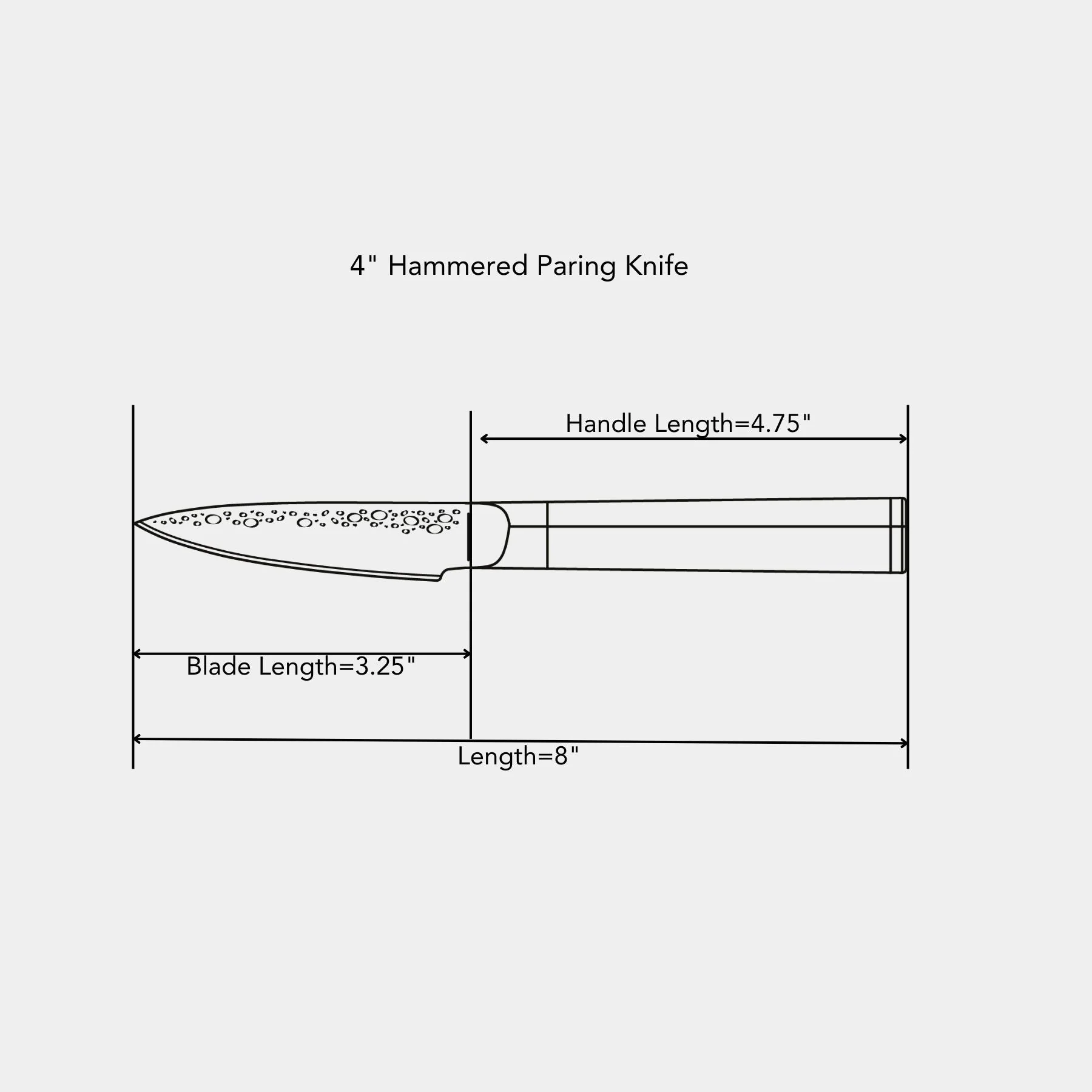 4" Hammered Paring Knife - Image 4