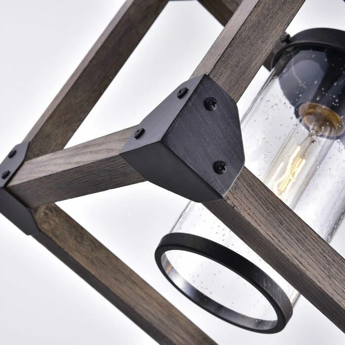 4 Light Adjustable Dimmable Rectangle Chandelier with Wrought Iron Accents - Image 3