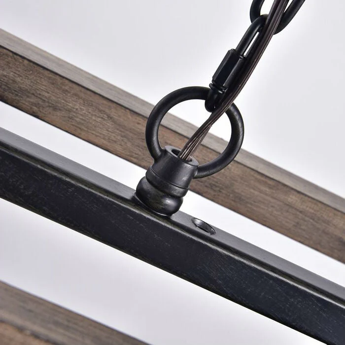 4 Light Adjustable Dimmable Rectangle Chandelier with Wrought Iron Accents - Image 4