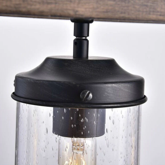 4 Light Adjustable Dimmable Rectangle Chandelier with Wrought Iron Accents - Image 5