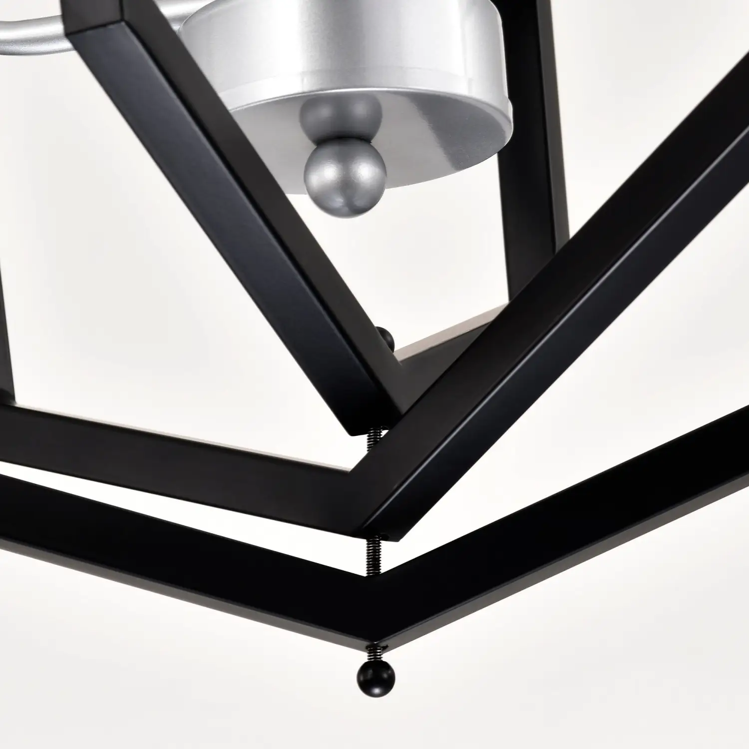 4 Light Adjustable Farmhouse Black Metal Chandelier Ceiling Fixture - Image 5