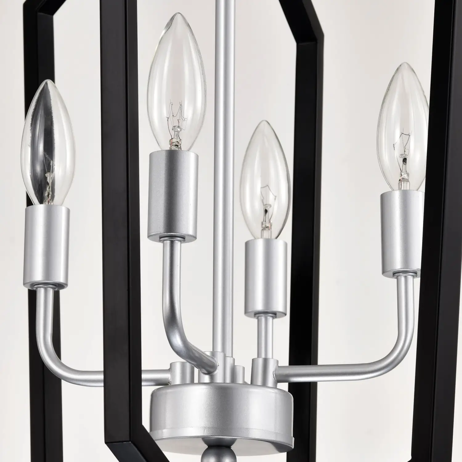 4 Light Adjustable Farmhouse Black Metal Chandelier Ceiling Fixture - Image 6