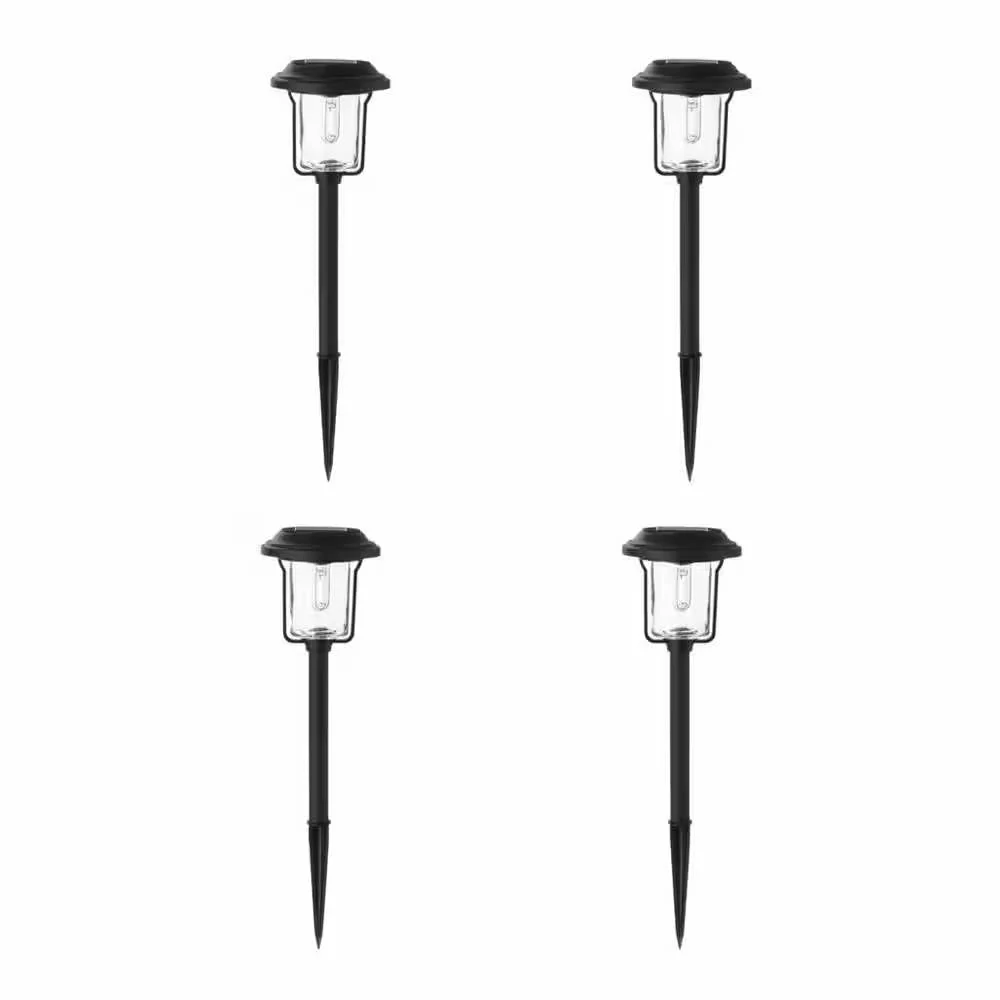 4 Pack - Solar LED Light Set - Outdoor Path Lighting in Black - Image 3