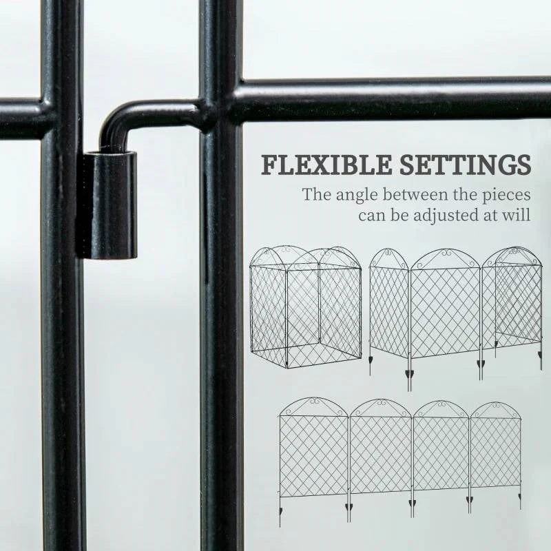 4 Pack Steel Foldable Fence Arch Trellis Panel Animal Barrier - Image 3