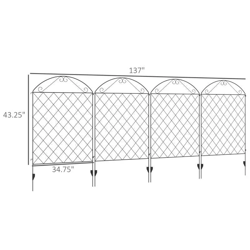 4 Pack Steel Foldable Fence Arch Trellis Panel Animal Barrier - Image 4