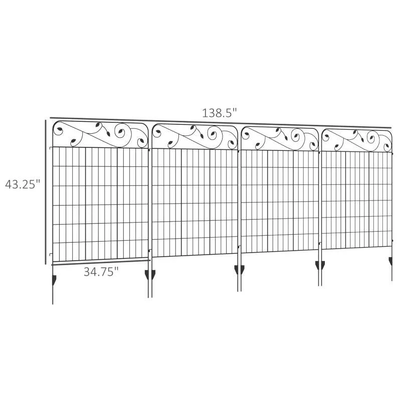 4 Pack Steel Foldable Fence Trellis Panel Animal Barrier - Image 5