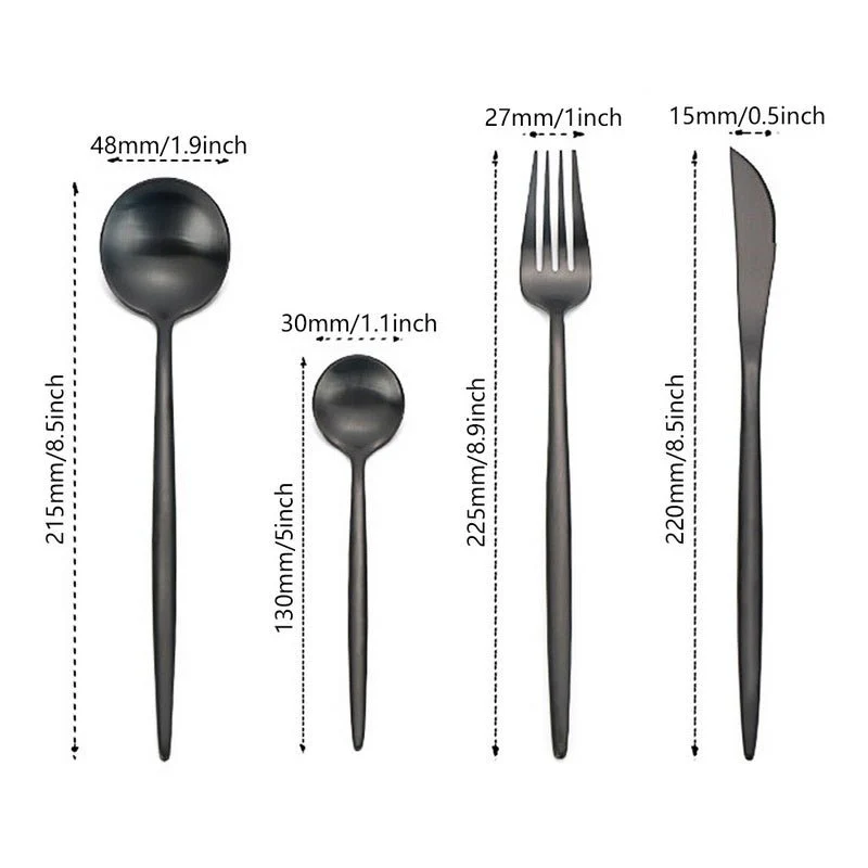 4-Piece Gold Stainless Steel Dinnerware Set – Knife, Fork, Spoon, Teaspoon - Image 4