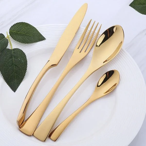 4-Piece Stainless Steel Cutlery Set – Knife, Fork, Spoon & Teaspoon - Image 3