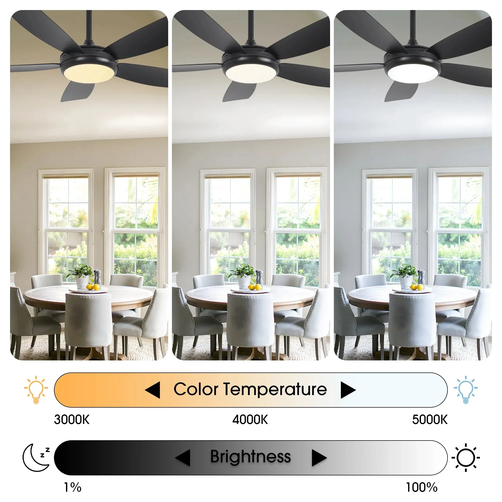 42 Inch Gladys Modern Black LED Ceiling Fan with Remote Control - Image 11