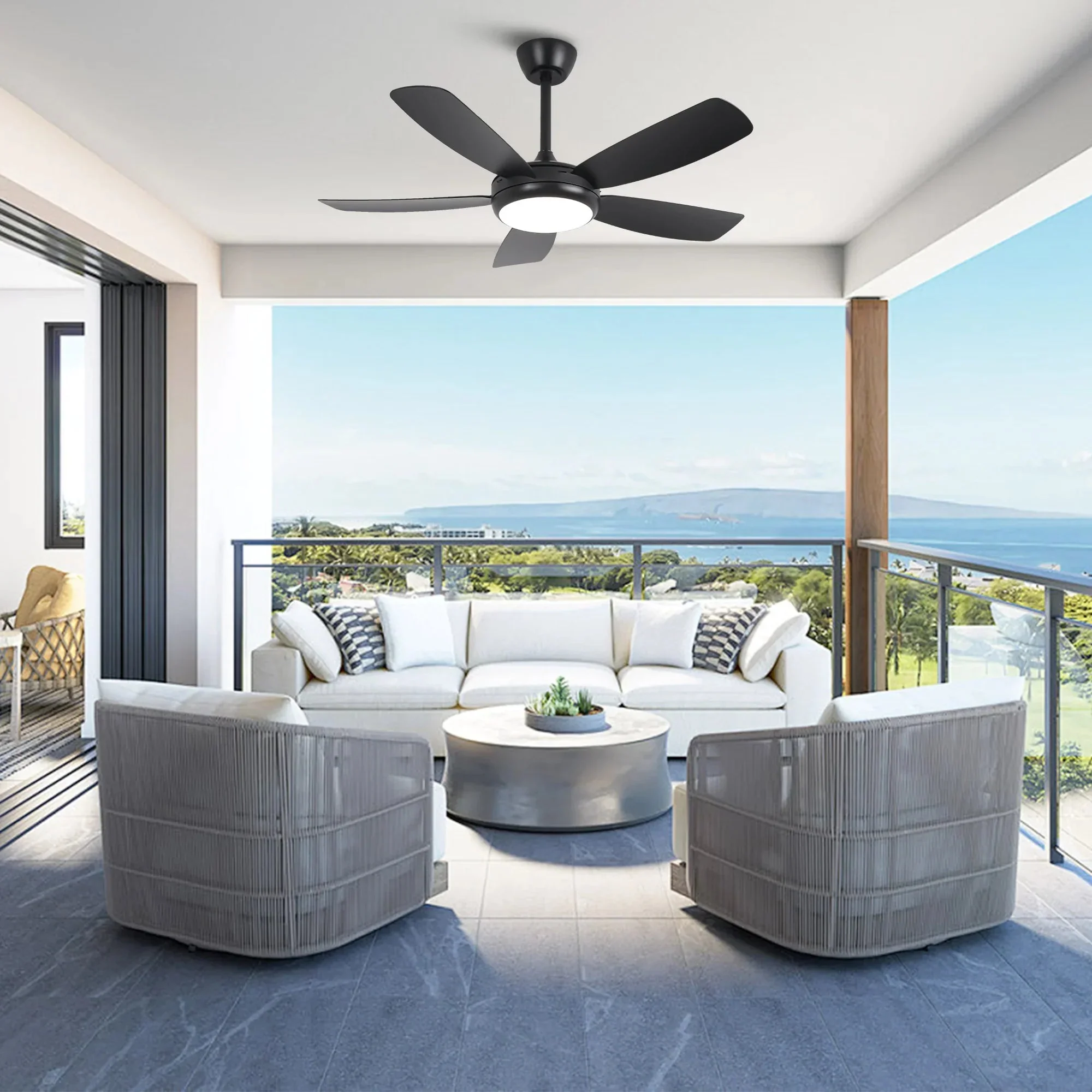42 Inch Gladys Modern Black LED Ceiling Fan with Remote Control - Image 2