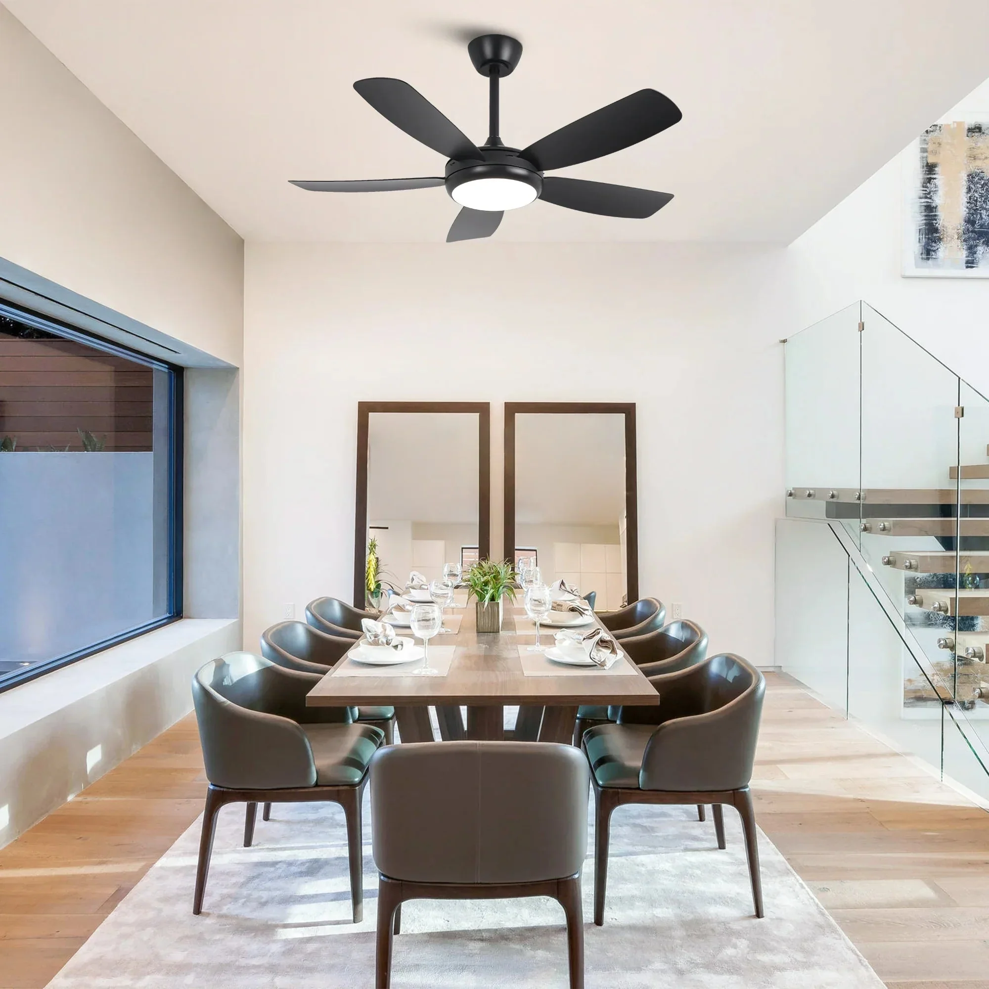 42 Inch Gladys Modern Black LED Ceiling Fan with Remote Control - Image 3