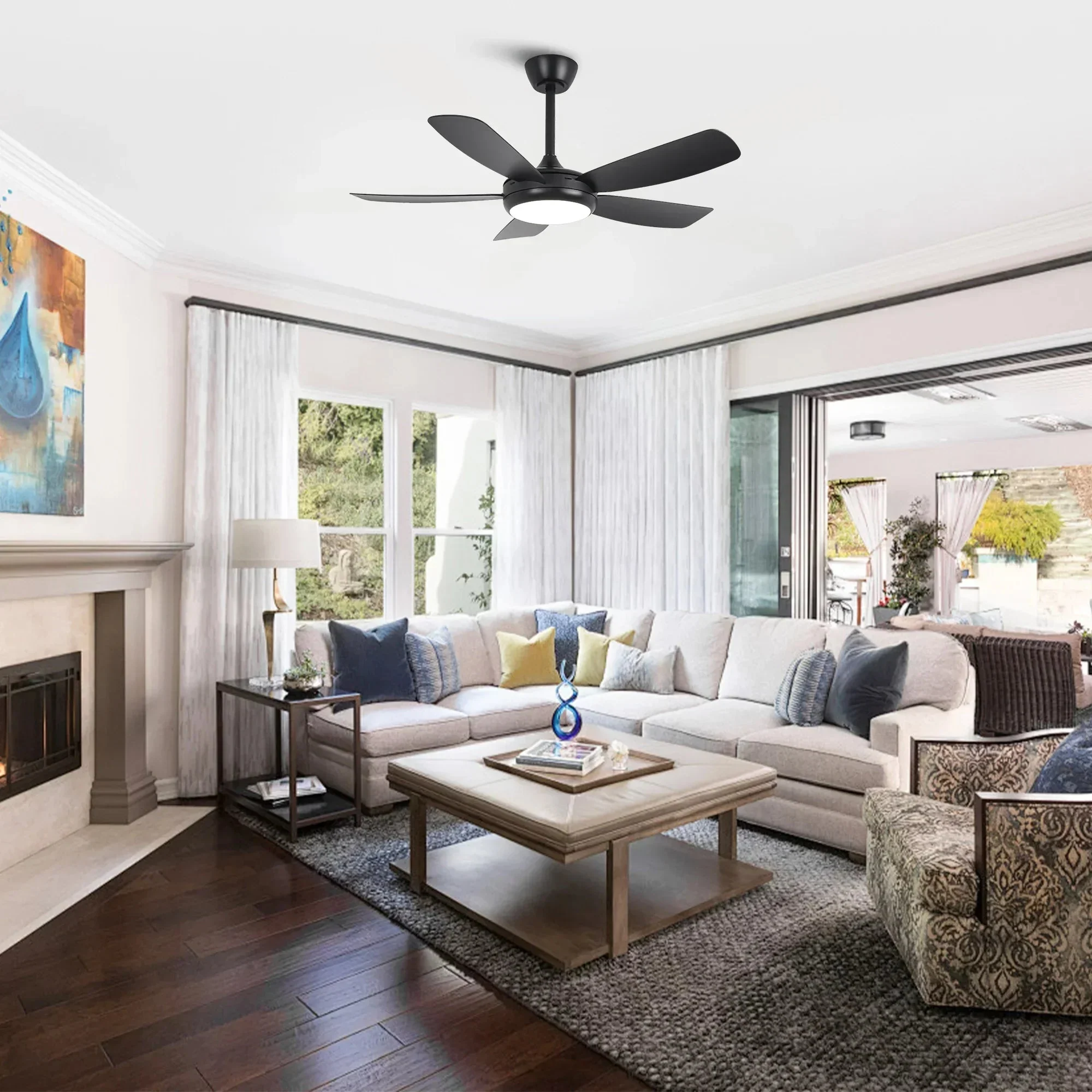 42 Inch Gladys Modern Black LED Ceiling Fan with Remote Control - Image 6