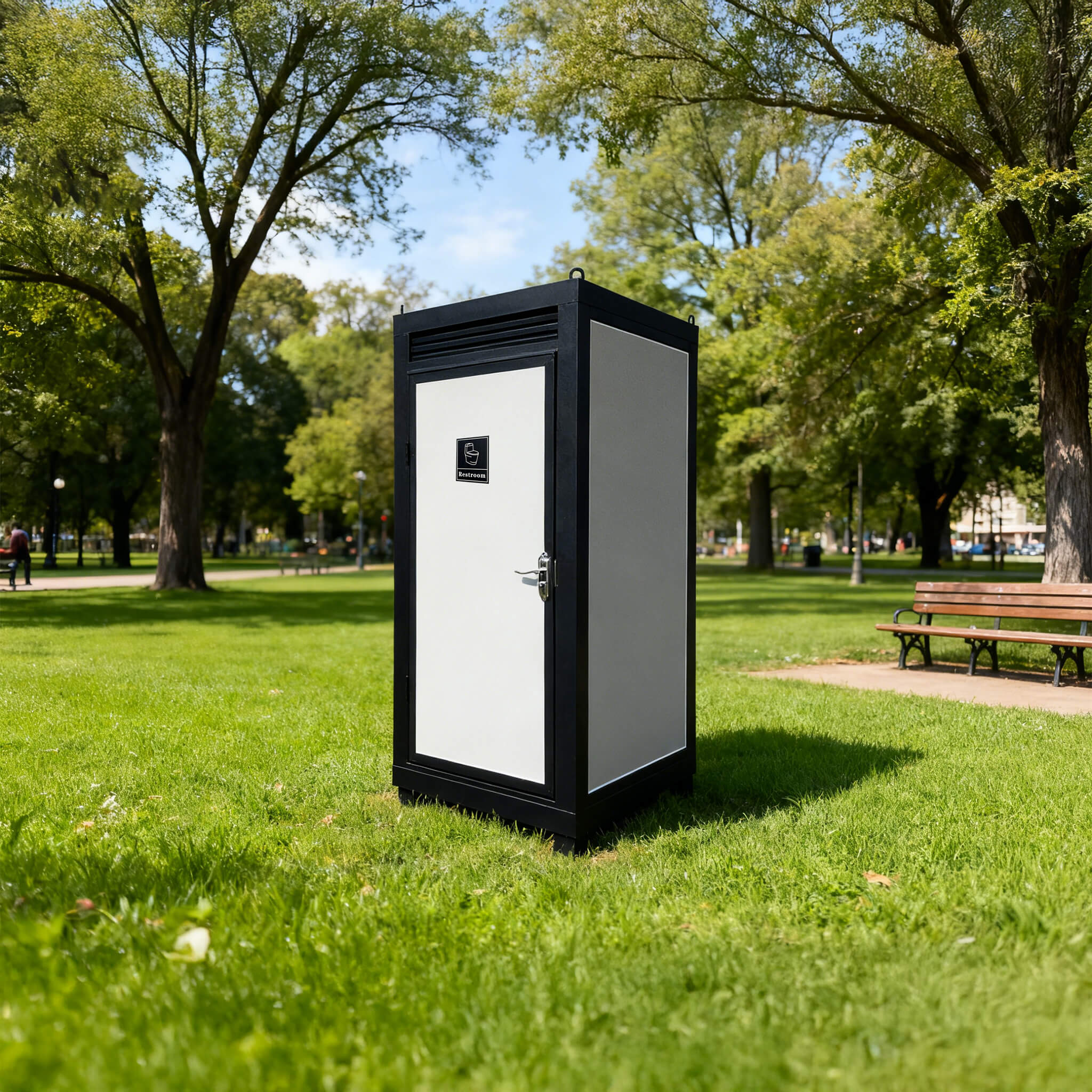 42-Inch One-Person Portable Outdoor Toilet Cabin With Light, Sink And Vent Fan (SAK45672) - Image 10