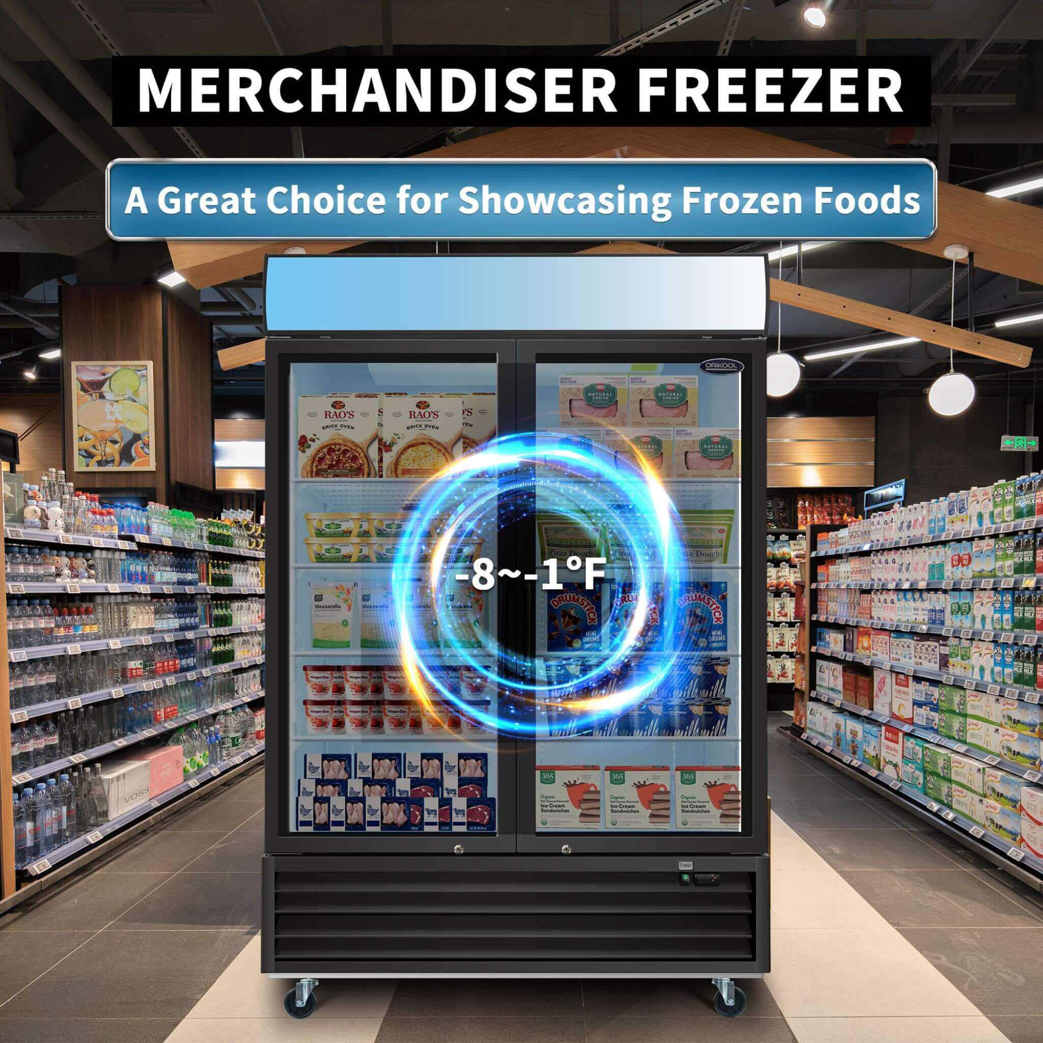 44.7 Cu.Ft Commercial Glass Door Merchandiser Freezer With LED Display (SAK39478) - Image 3