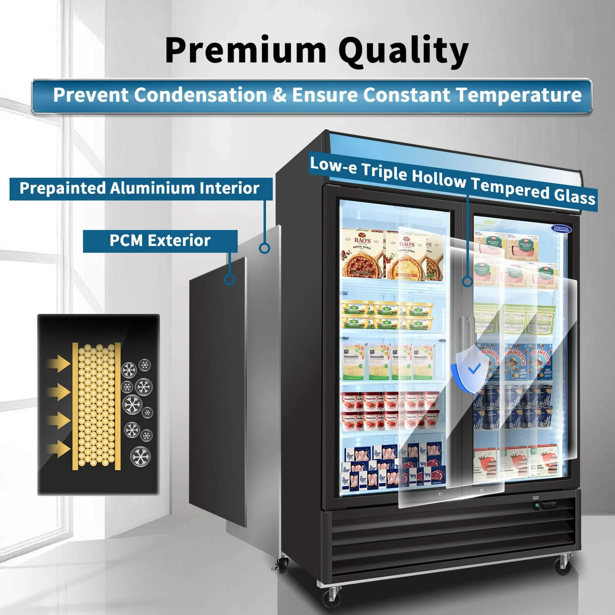 44.7 Cu.Ft Commercial Glass Door Merchandiser Freezer With LED Display (SAK39478) - Image 7