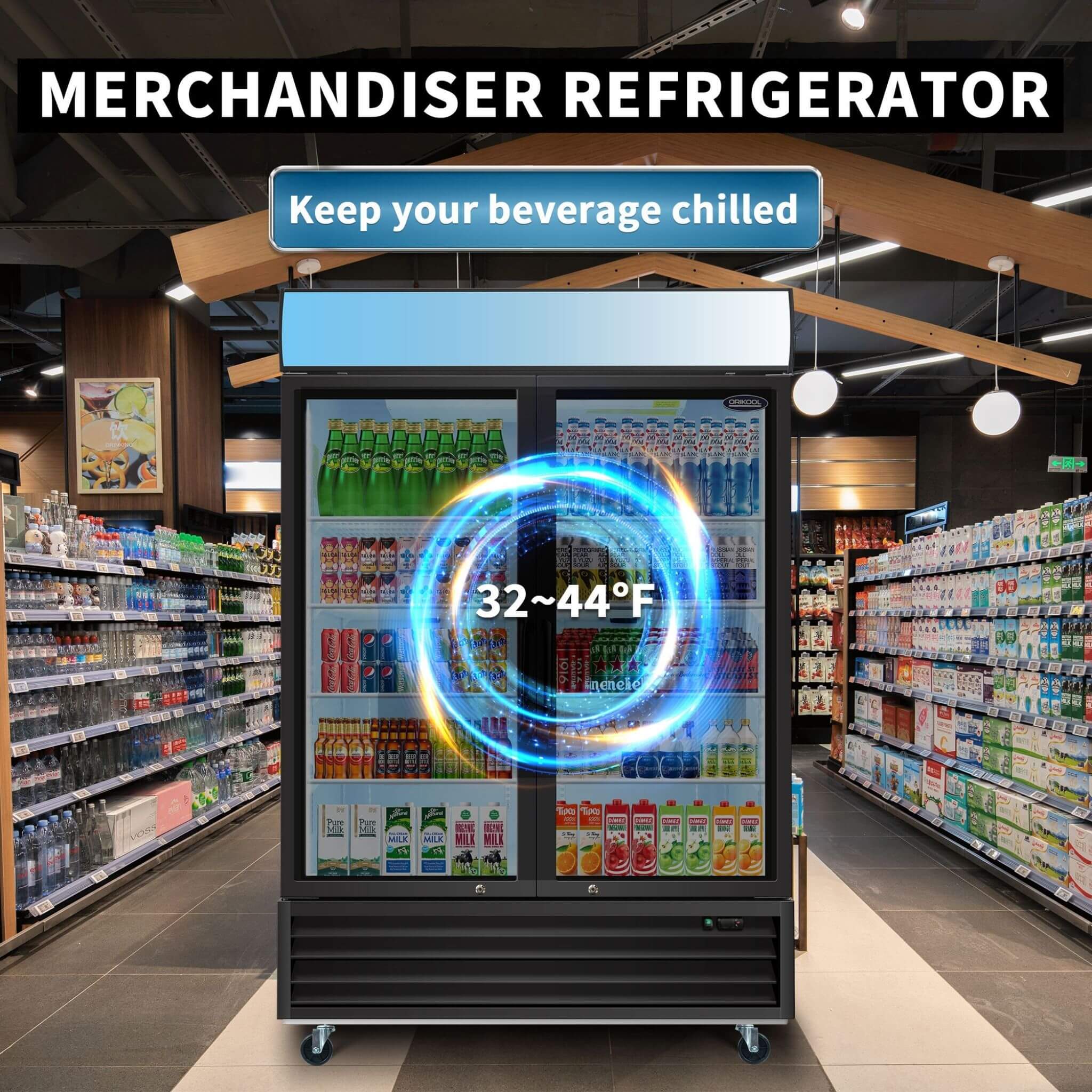 44.7 Cu.Ft Double-Door Commercial Display Merchandising Refrigerator (SAK54692) - Image 4