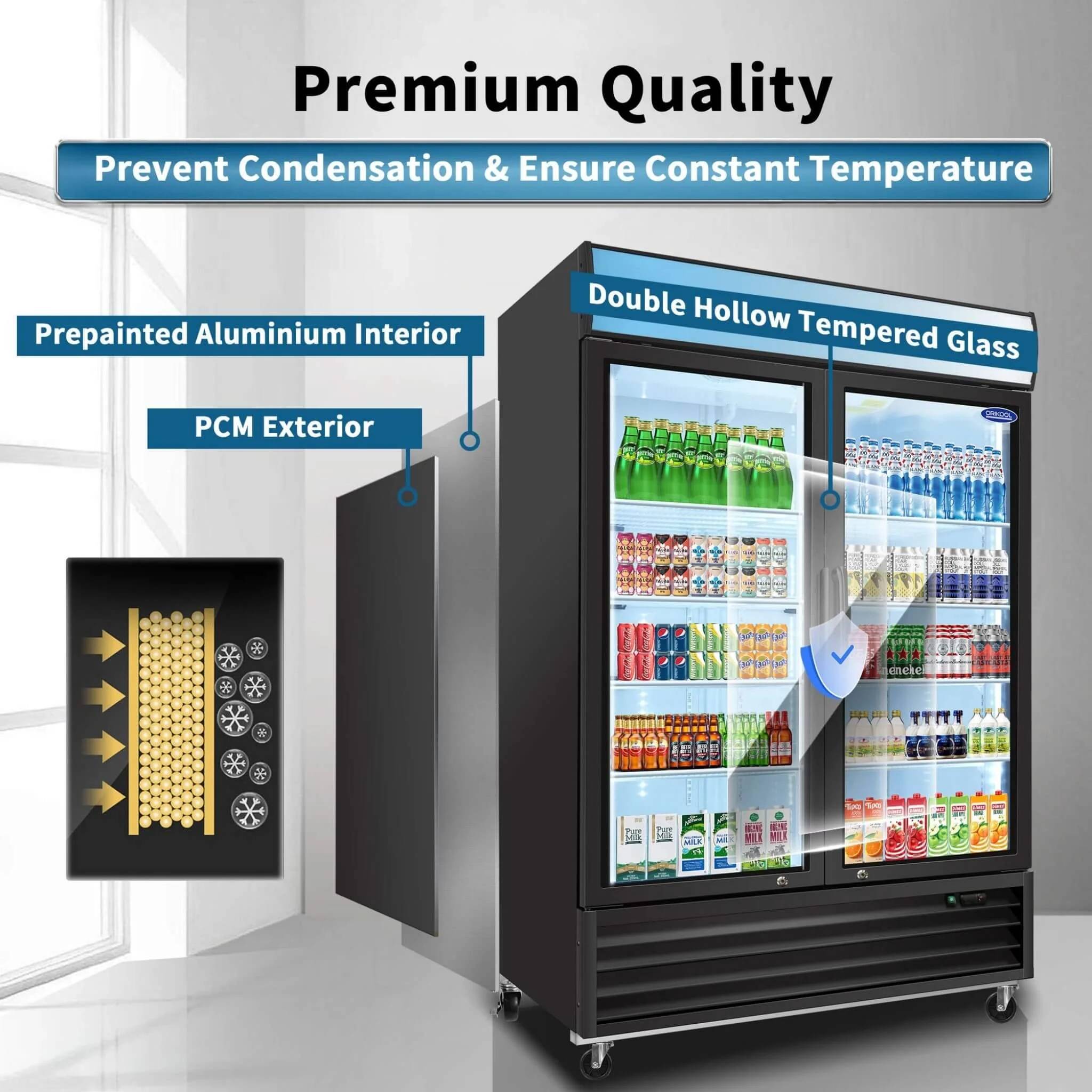 44.7 Cu.Ft Double-Door Commercial Display Merchandising Refrigerator (SAK54692) - Image 5