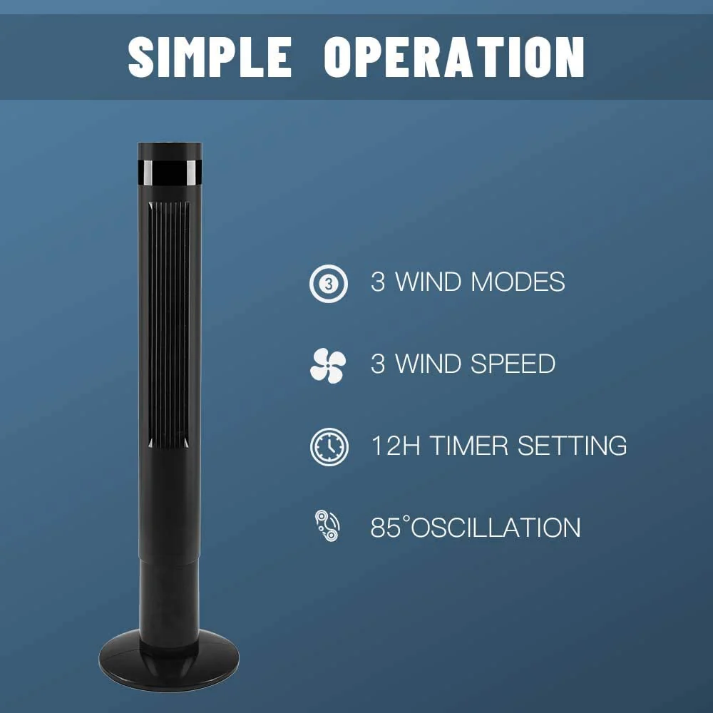 44 inch Portable Tower Fan with Oscillation - Image 3