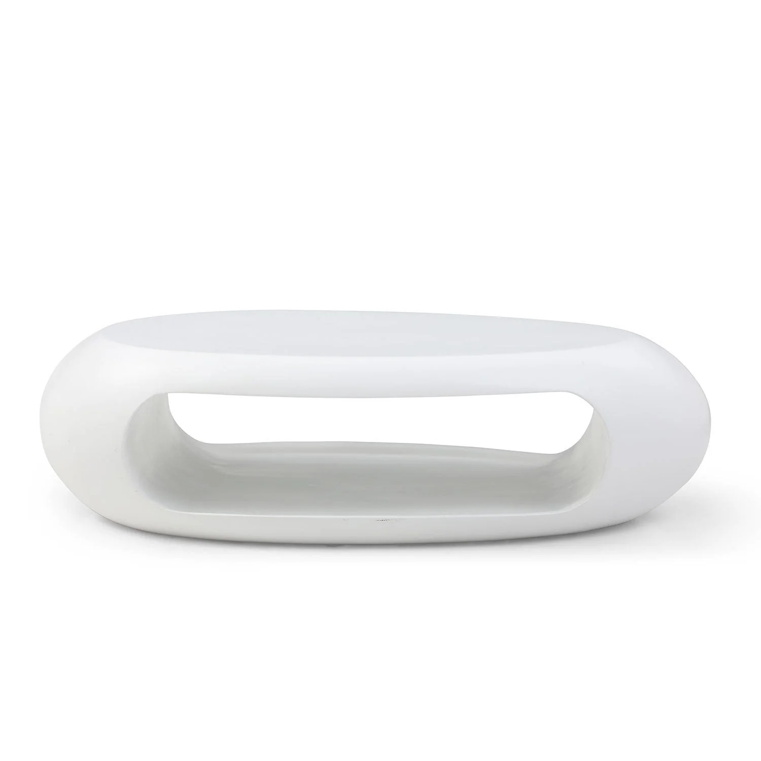 48.42'' Modern Oval Coffee Table, Sturdy Fiberglass Design - Image 2