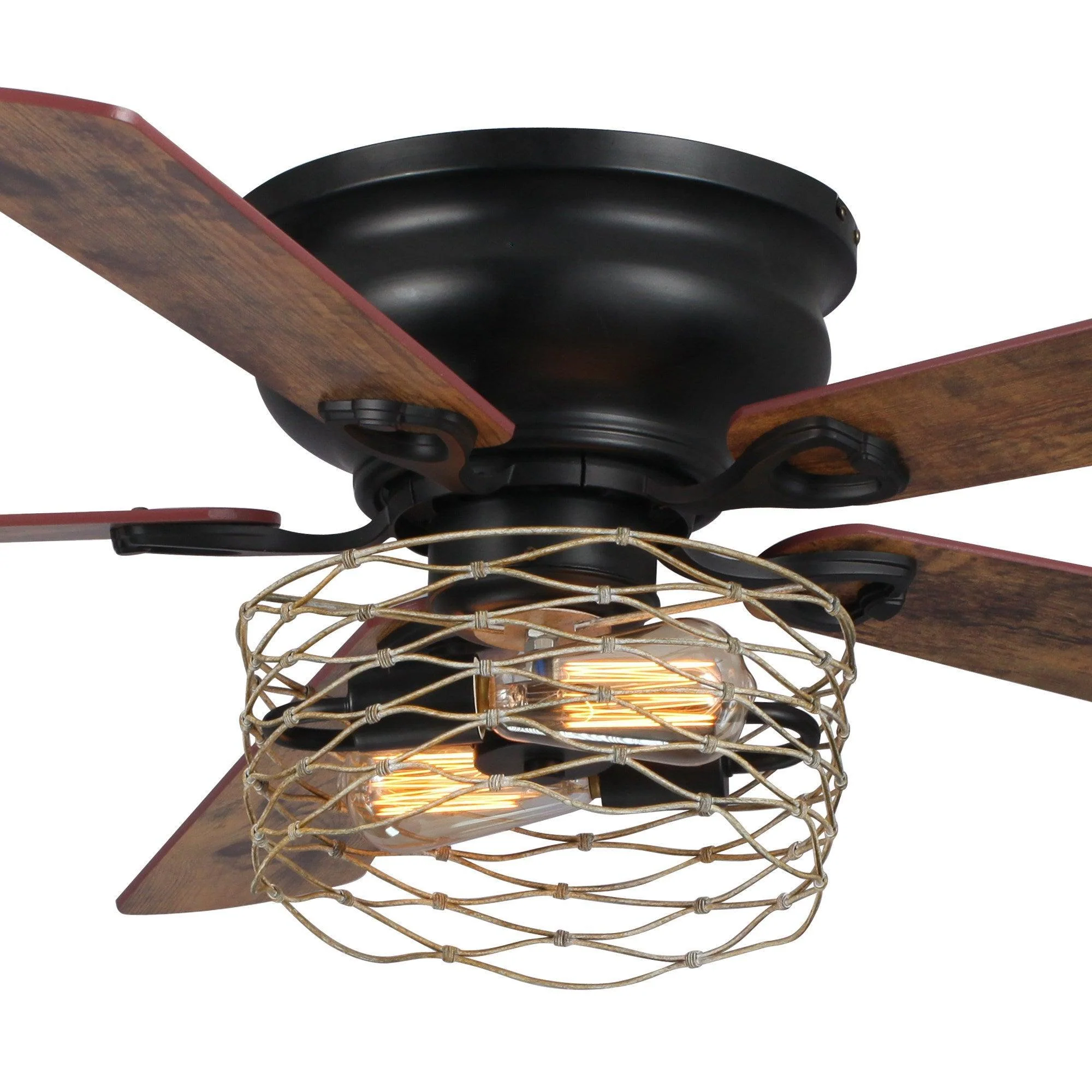 48" Athens Farmhouse Flush Mount Reversible Ceiling Fan with Lighting and Remote Control - Image 12