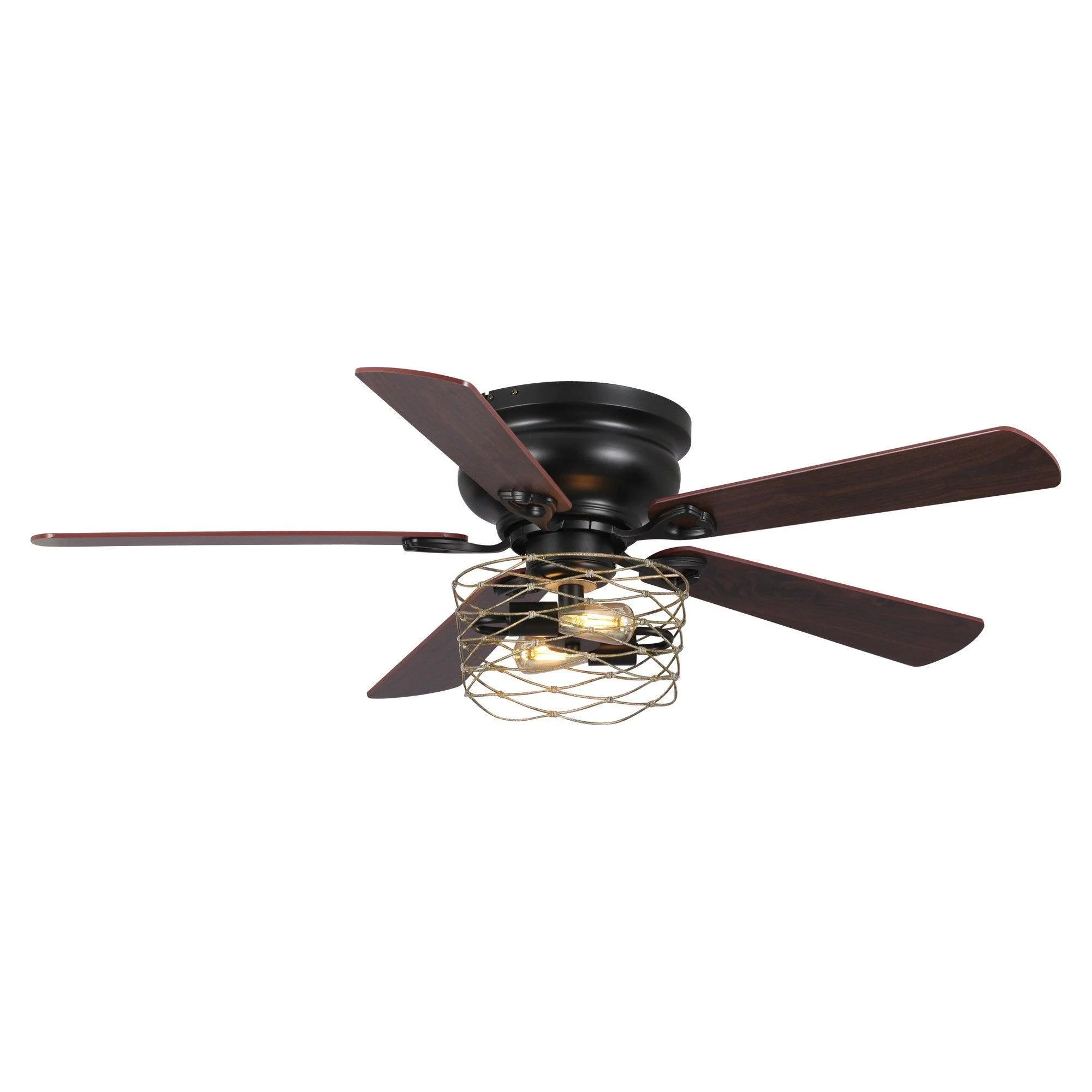 48" Athens Farmhouse Flush Mount Reversible Ceiling Fan with Lighting and Remote Control - Image 15