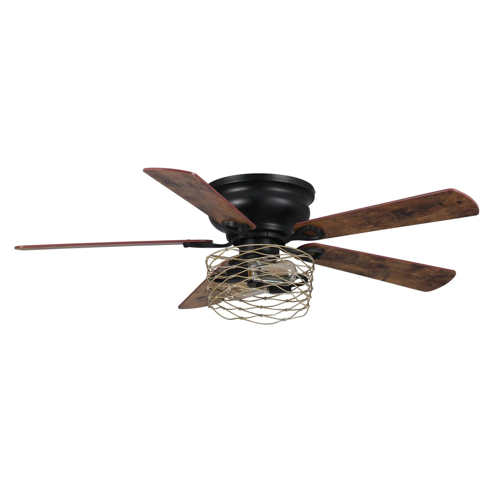 48" Athens Farmhouse Flush Mount Reversible Ceiling Fan with Lighting and Remote Control - Image 16