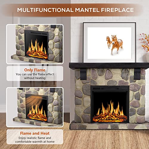48 Inch Electric Fireplace Stone Mantel Package Y4926 - Image 4