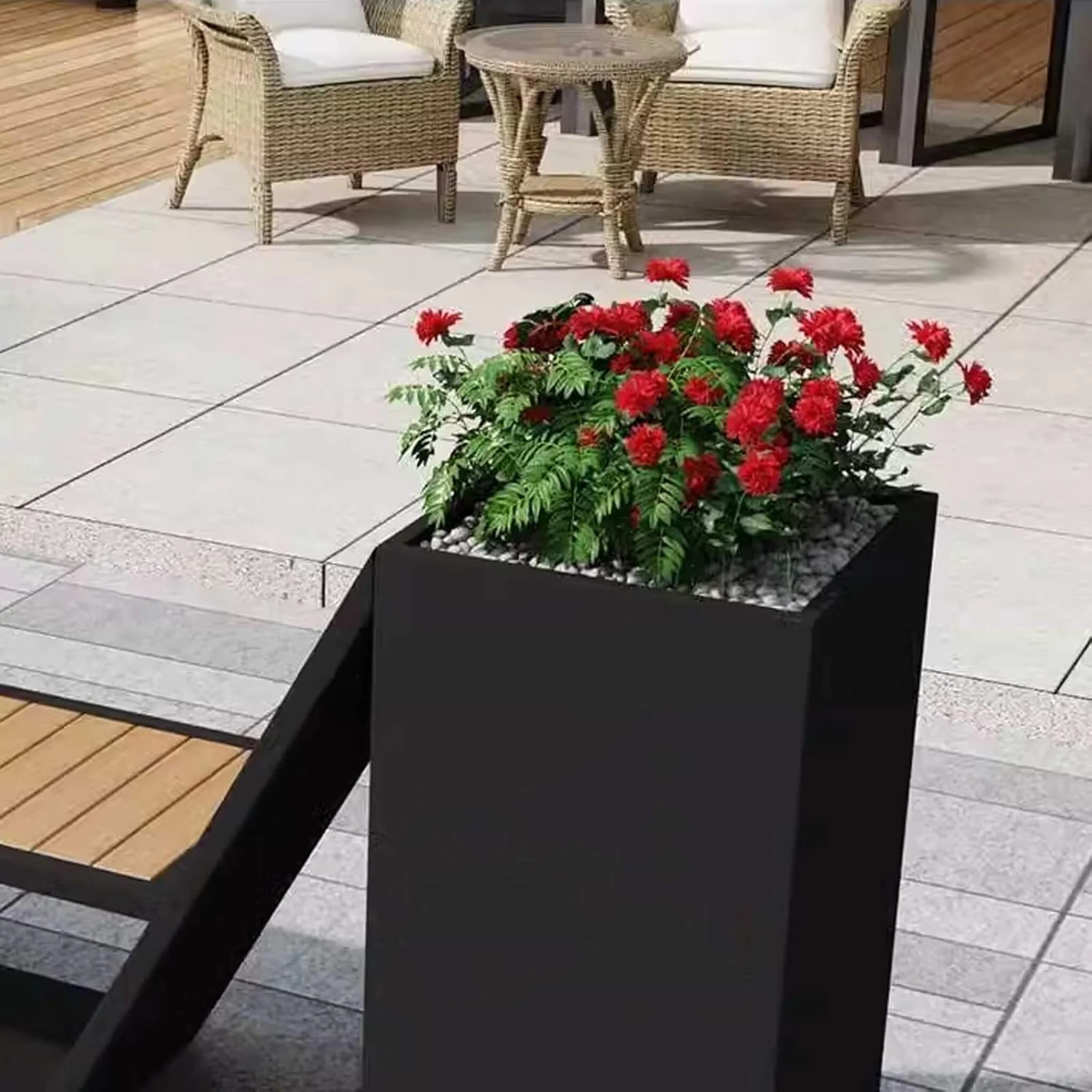 4FT Outdoor Commercial All-Weather Metal Bench With Planter Box [Made To Order] (SAK57219) - Image 5