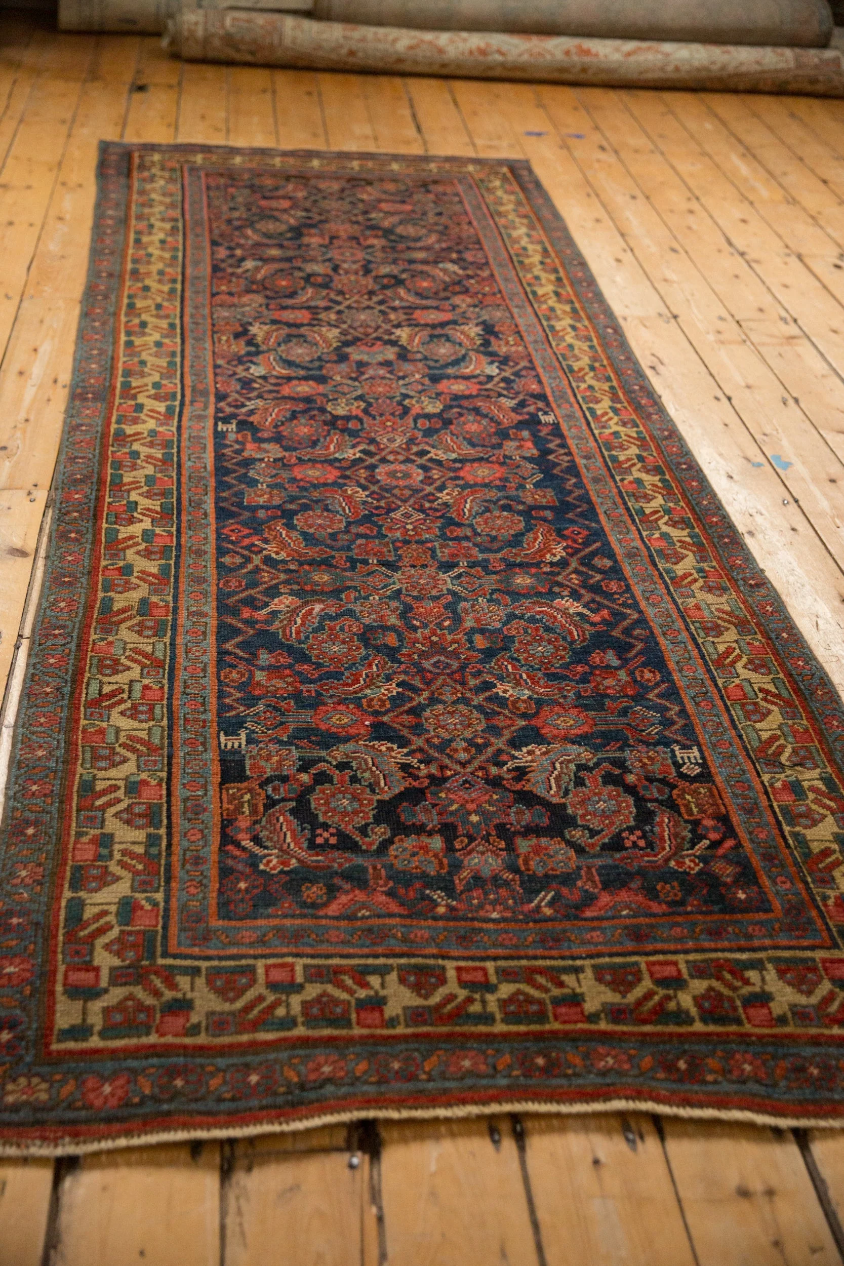 4x10.5 Antique Bijar Rug Runner - Image 7