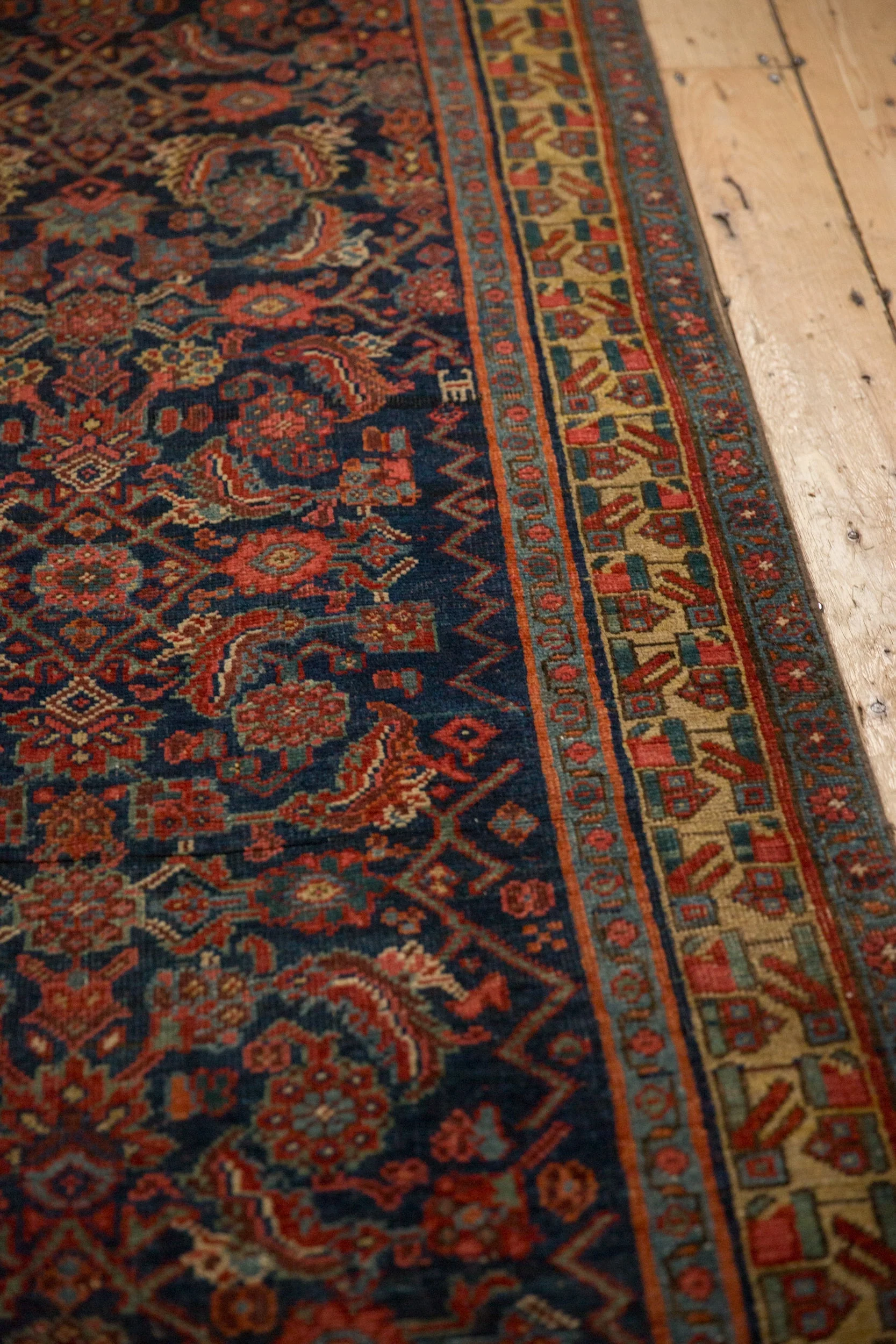 4x10.5 Antique Bijar Rug Runner - Image 8