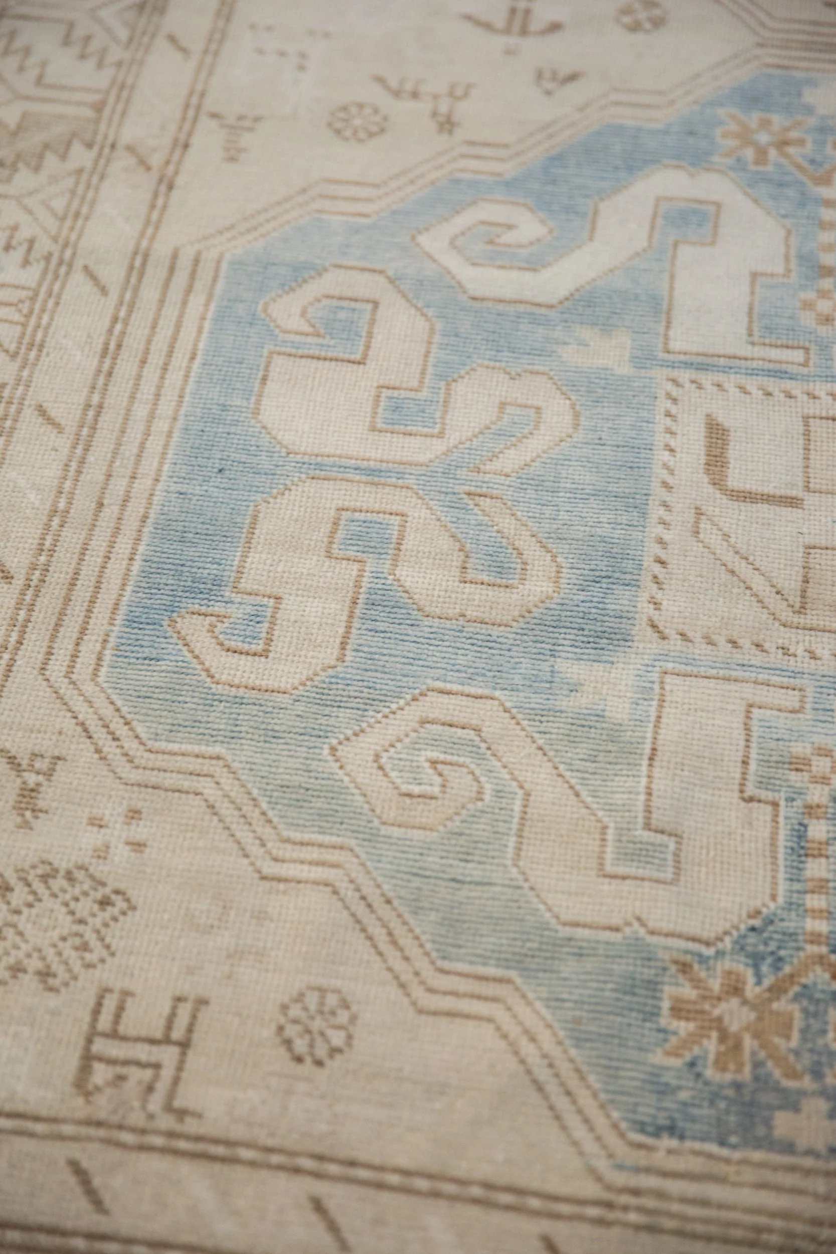 4x10.5 Vintage Distressed Caucasian Rug Runner - Image 6