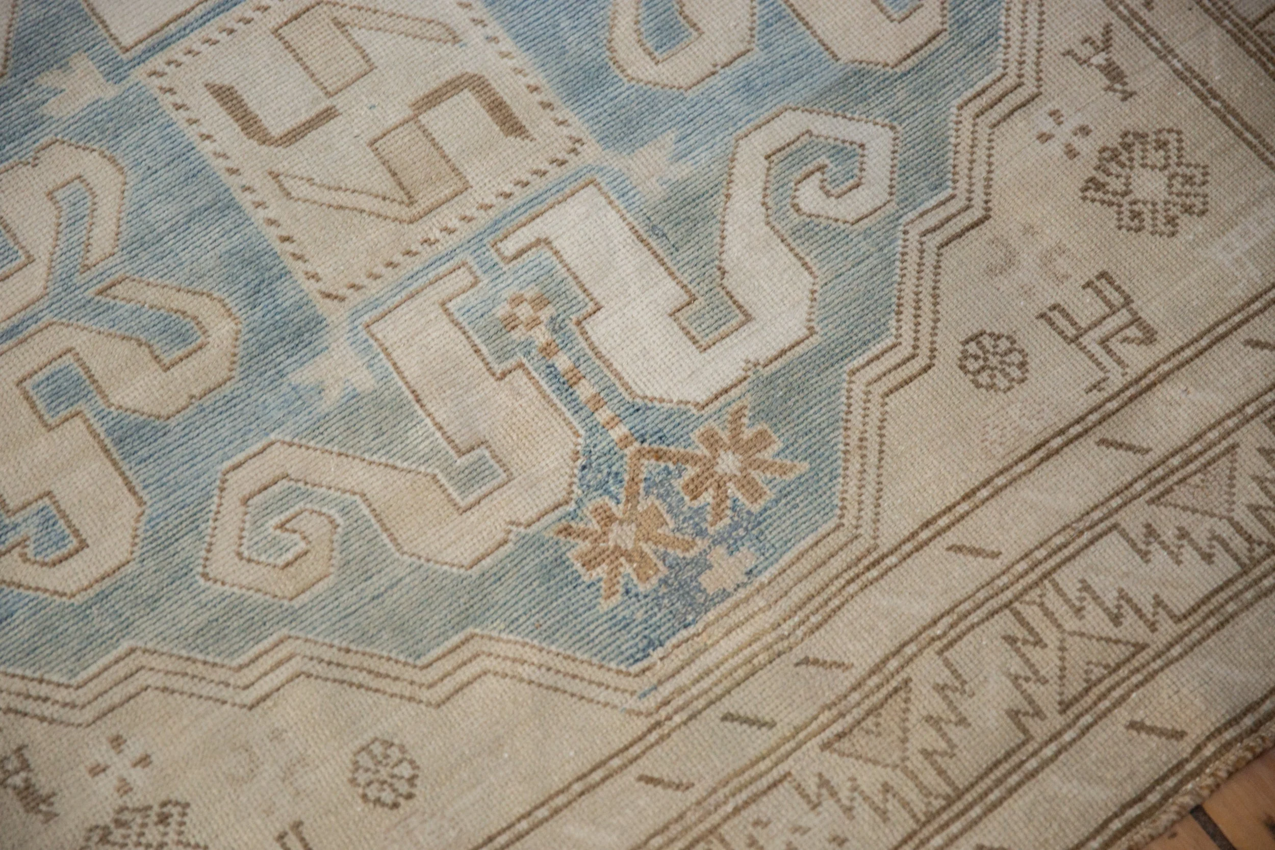 4x10.5 Vintage Distressed Caucasian Rug Runner - Image 7