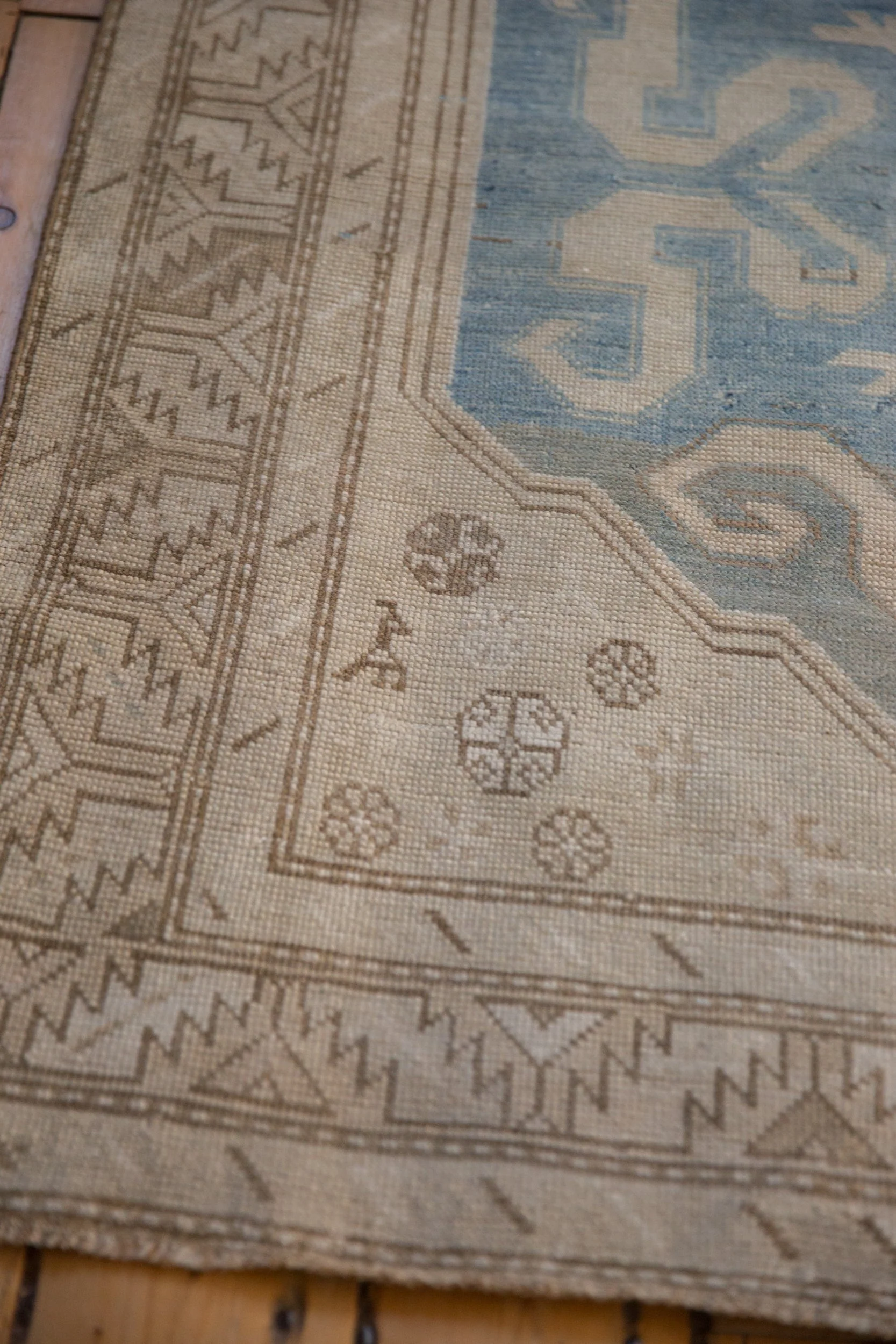 4x10.5 Vintage Distressed Caucasian Rug Runner - Image 9