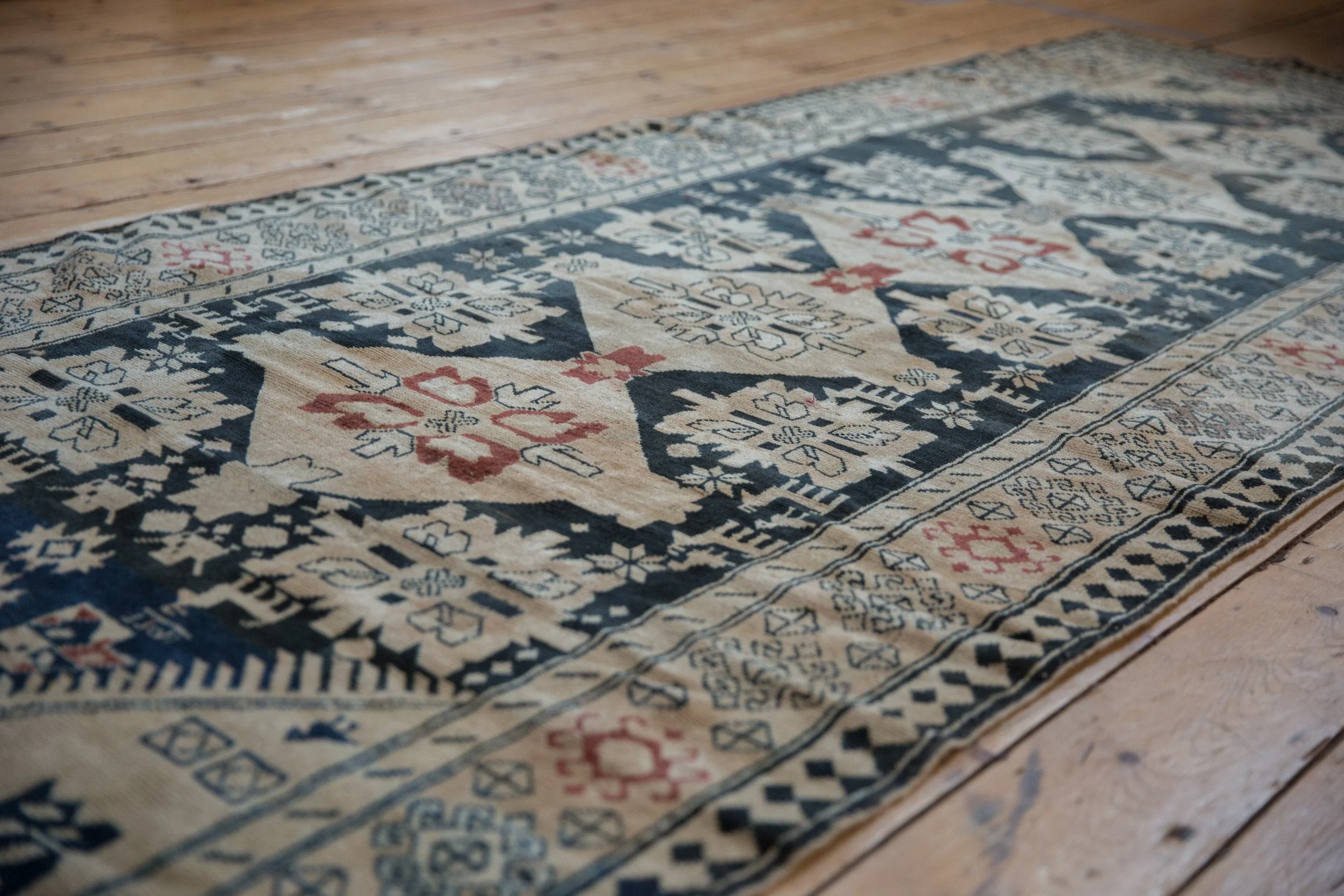 4x10.5 Vintage Distressed Karabagh Rug Runner - Image 4