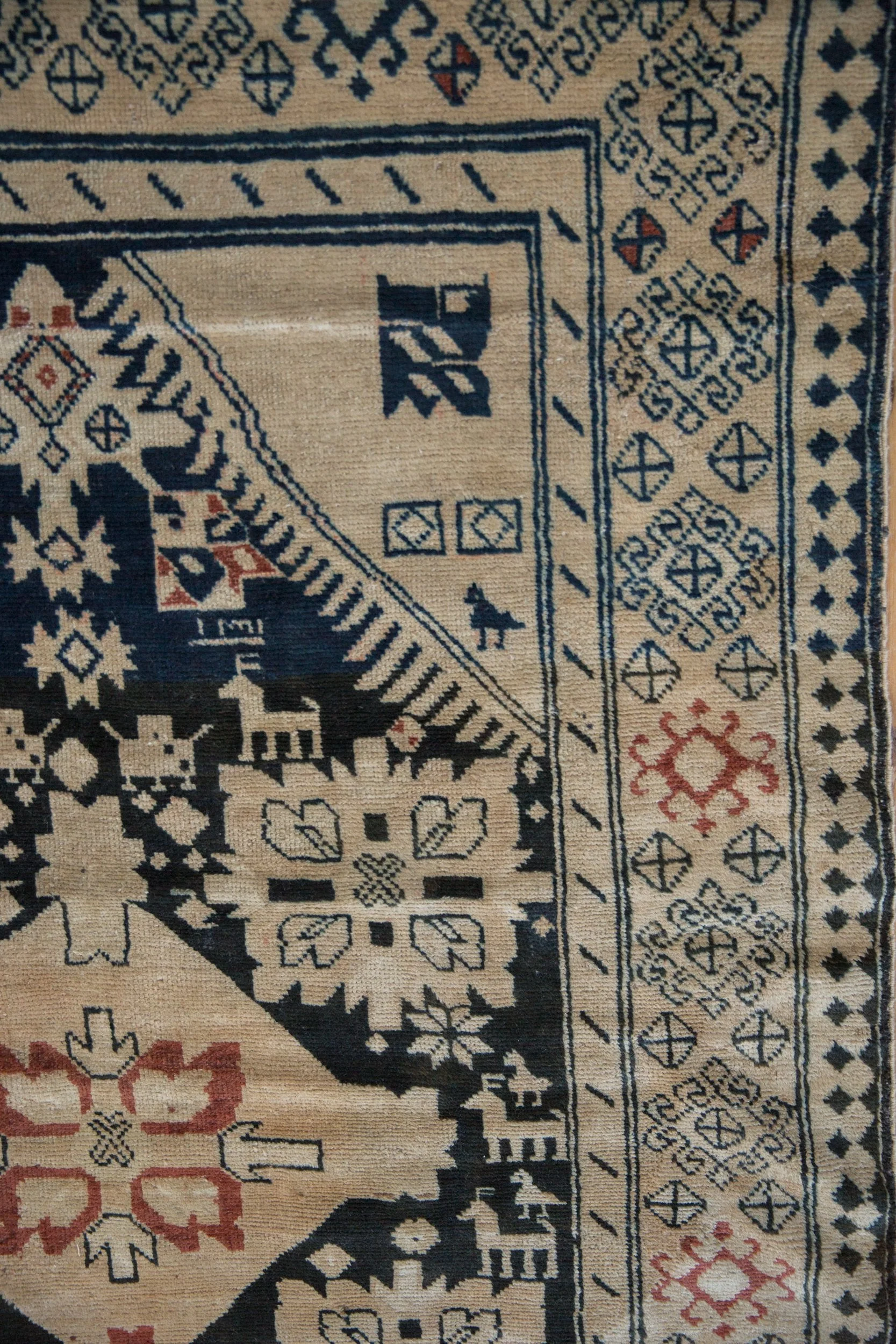 4x10.5 Vintage Distressed Karabagh Rug Runner - Image 5