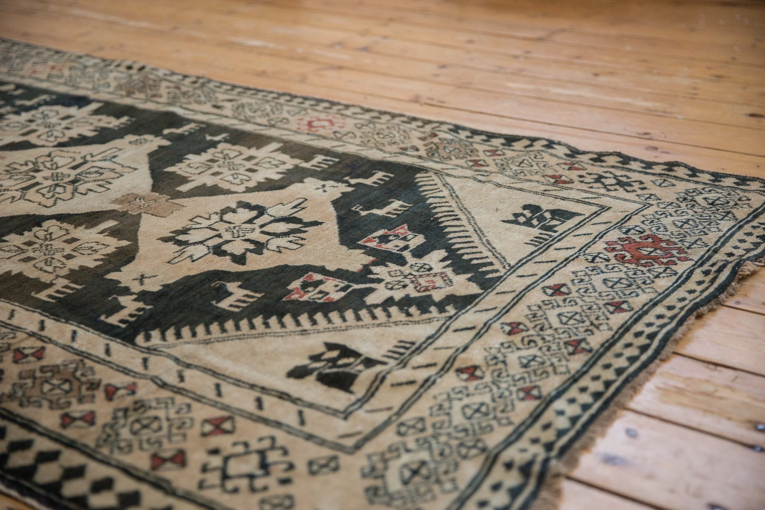 4x10.5 Vintage Distressed Karabagh Rug Runner - Image 7