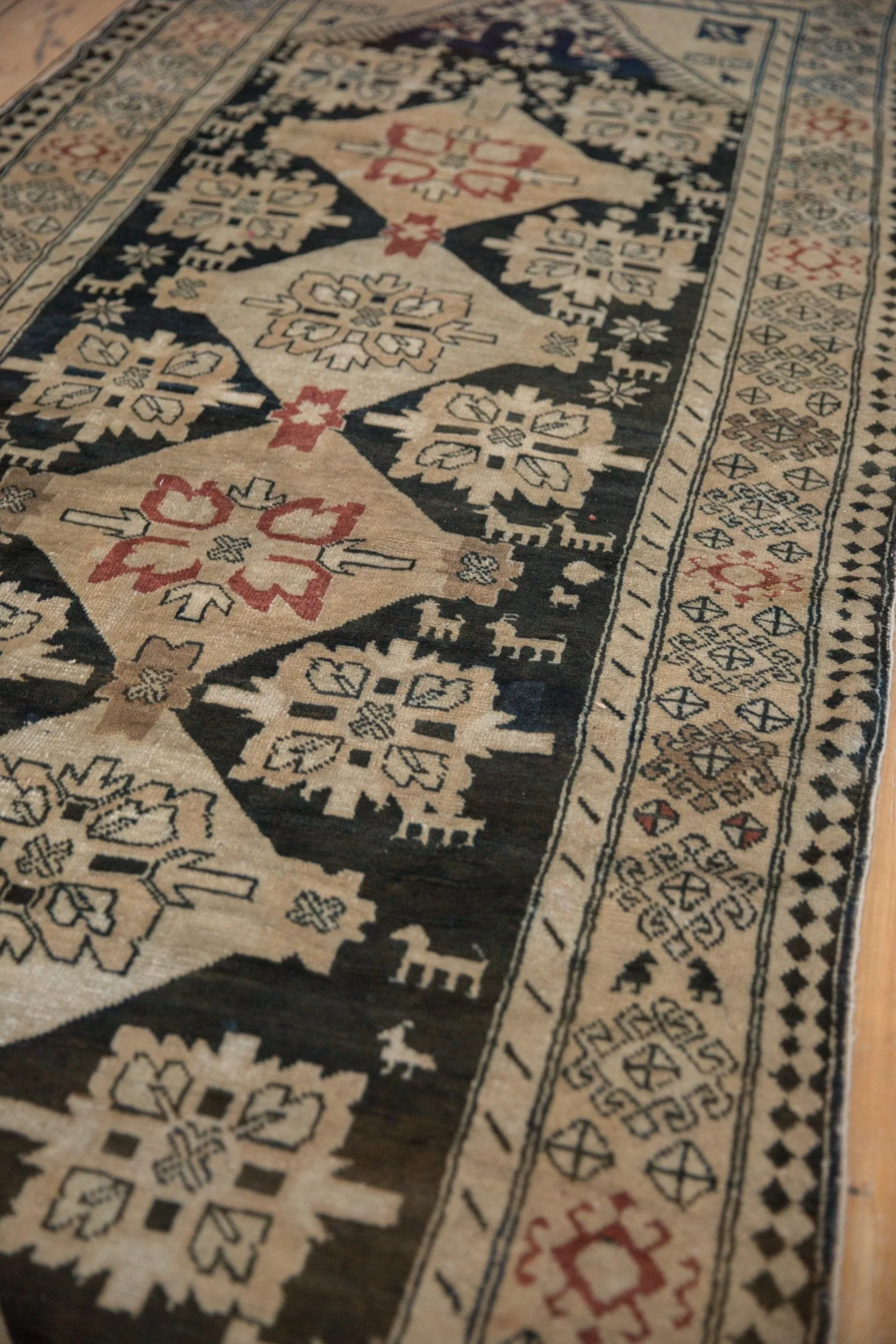 4x10.5 Vintage Distressed Karabagh Rug Runner - Image 8
