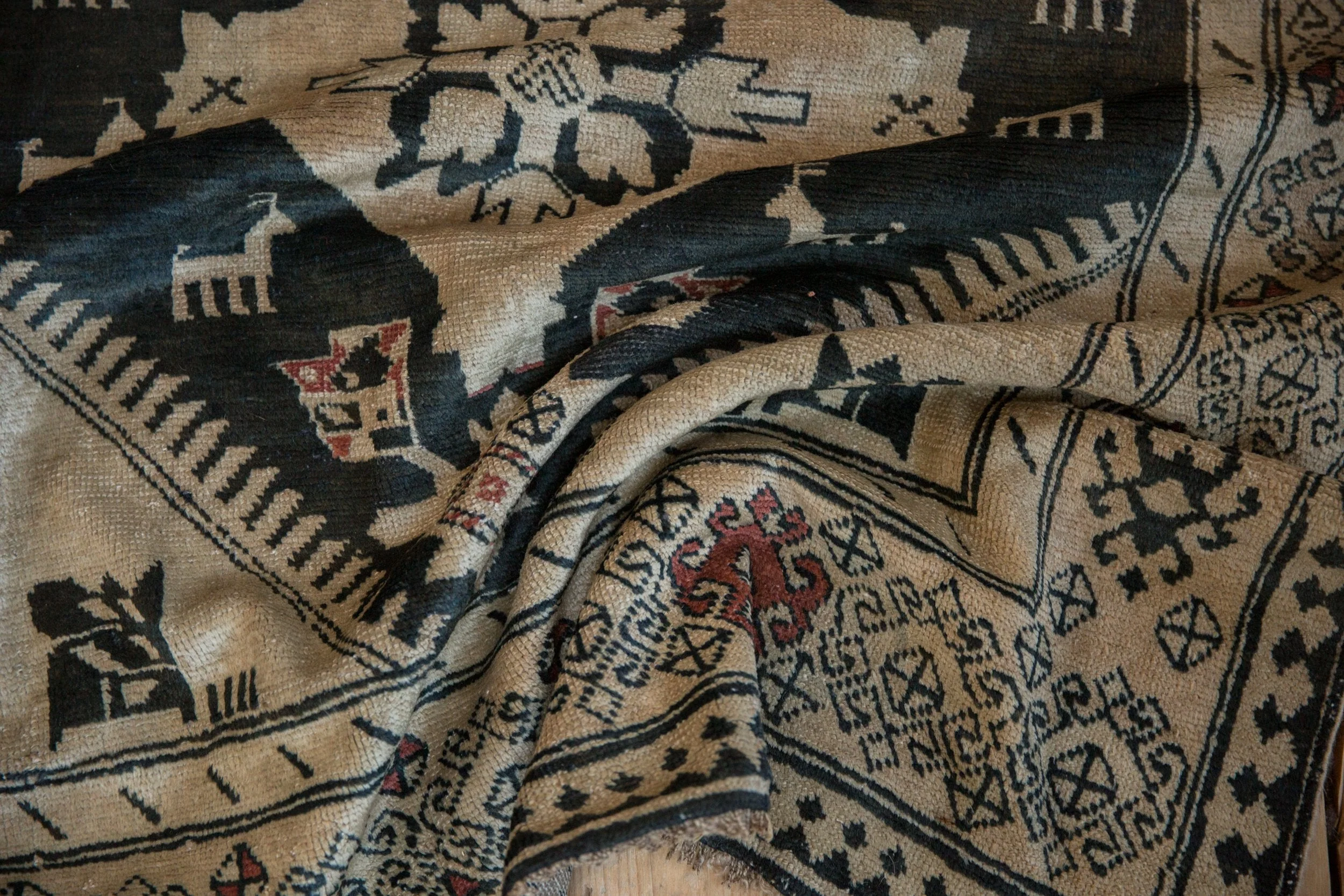 4x10.5 Vintage Distressed Karabagh Rug Runner - Image 9