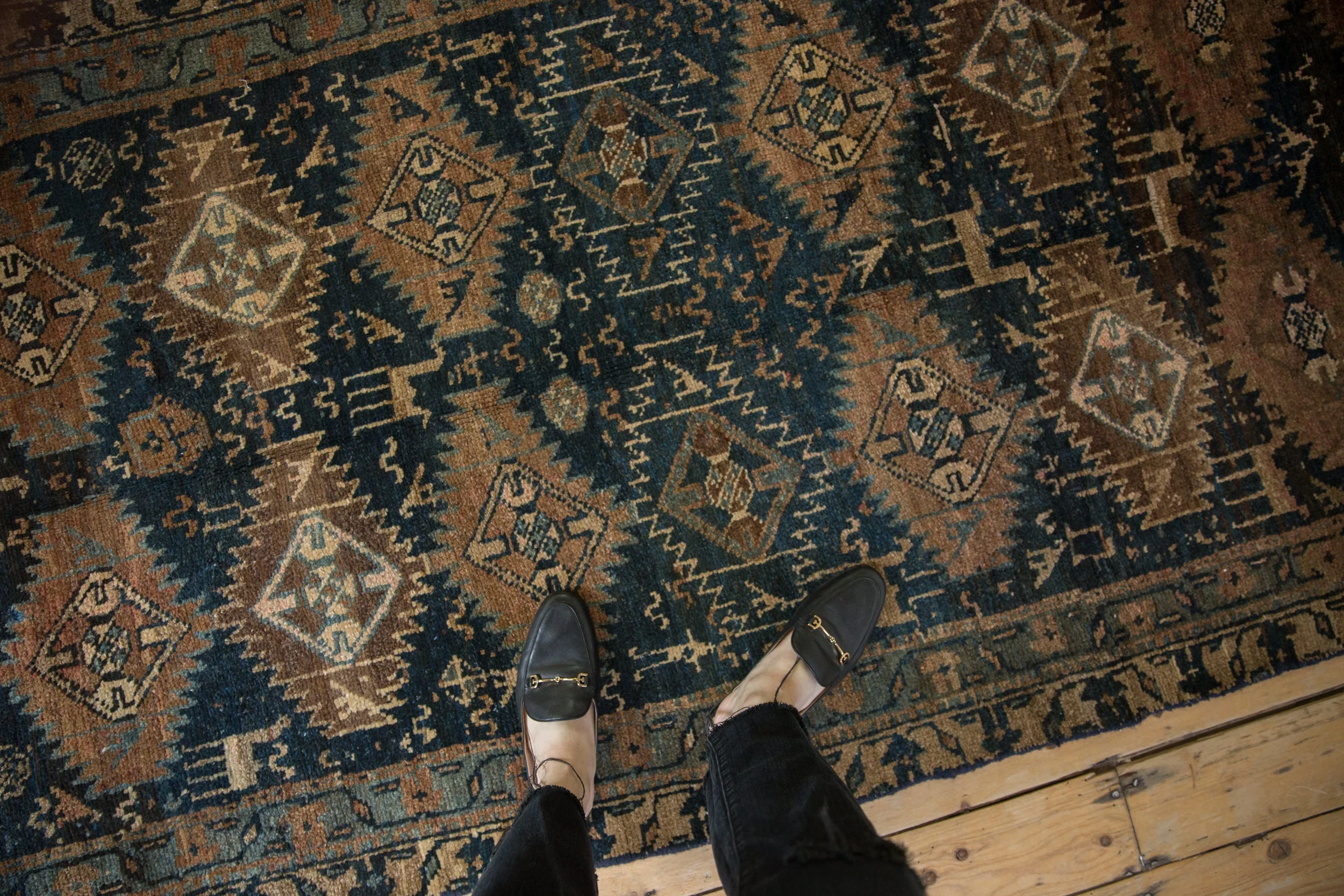 4x10.5 Vintage Distressed Kurd Rug Runner - Image 2