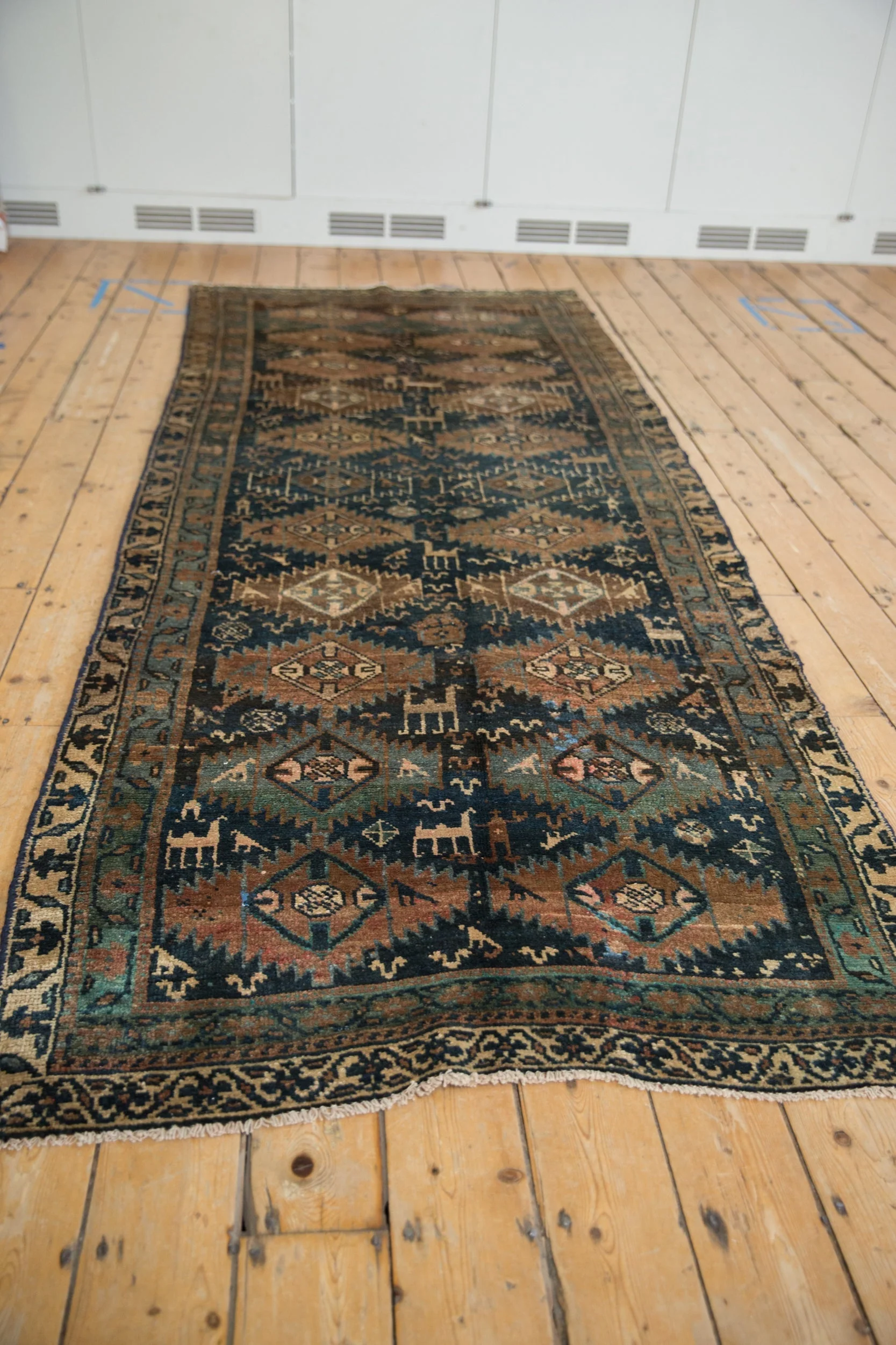 4x10.5 Vintage Distressed Kurd Rug Runner - Image 7