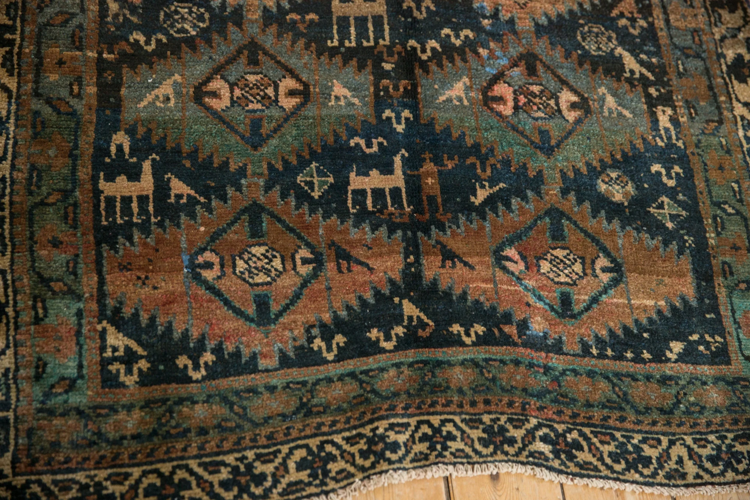 4x10.5 Vintage Distressed Kurd Rug Runner - Image 8