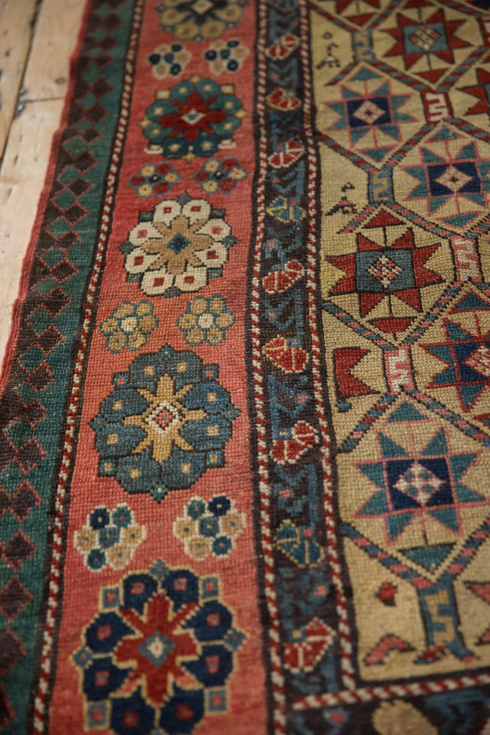 4x11.5 Antique Kazak Rug Runner - Image 8