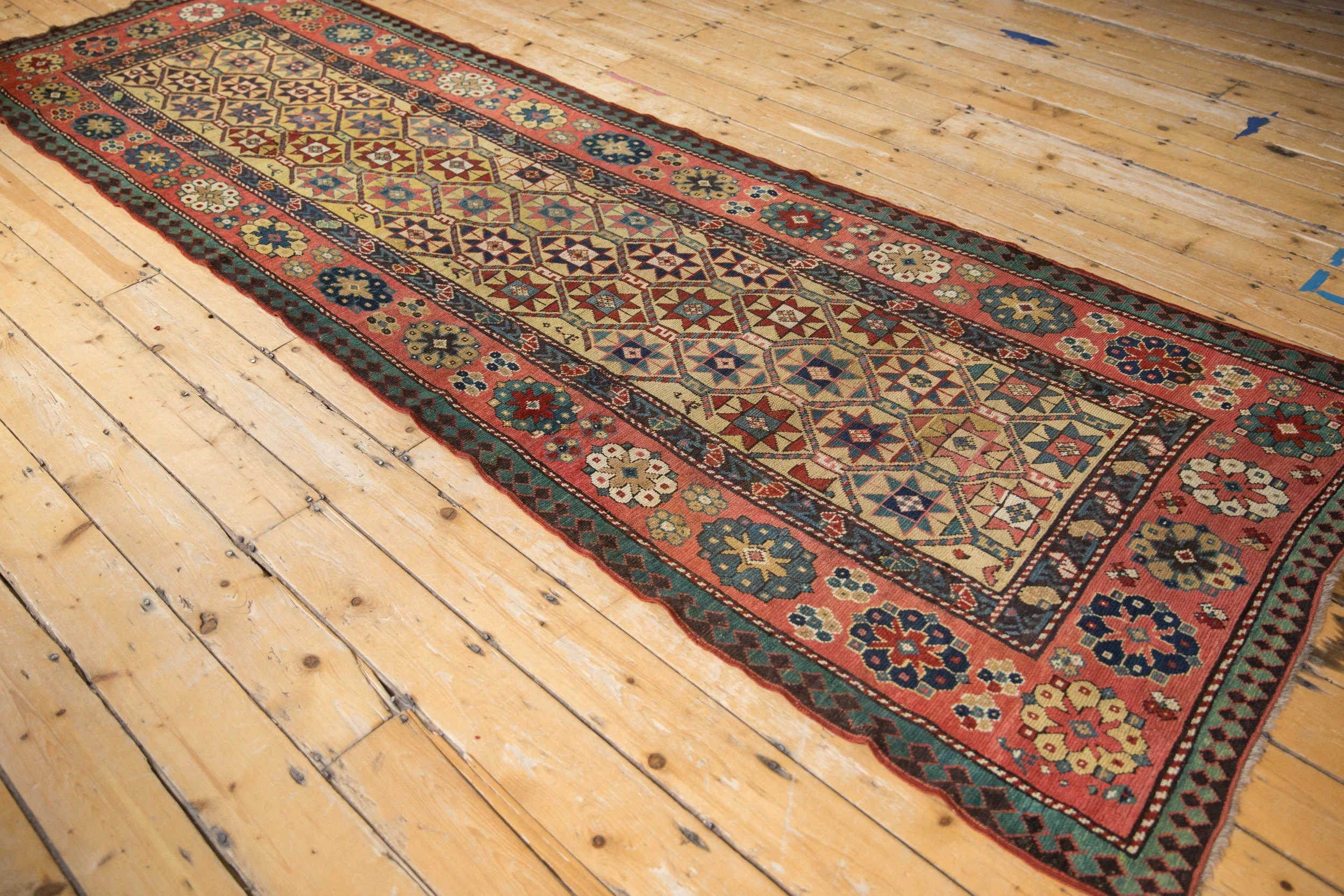 4x11.5 Antique Kazak Rug Runner - Image 9