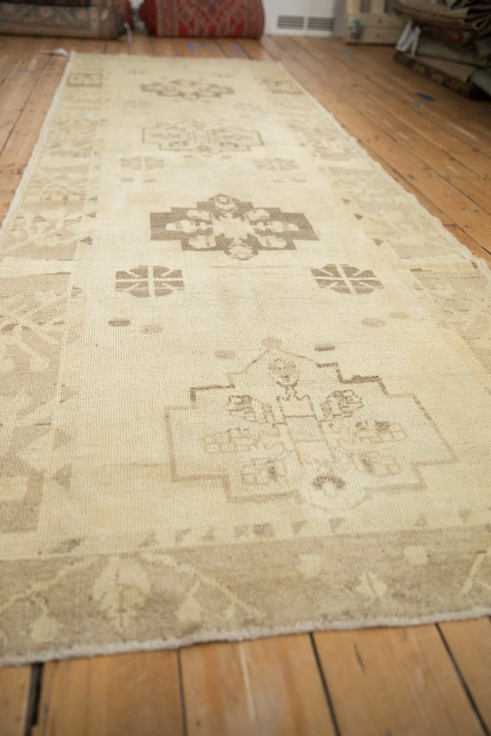 4x11.5 Vintage Distressed Oushak Rug Runner - Image 5