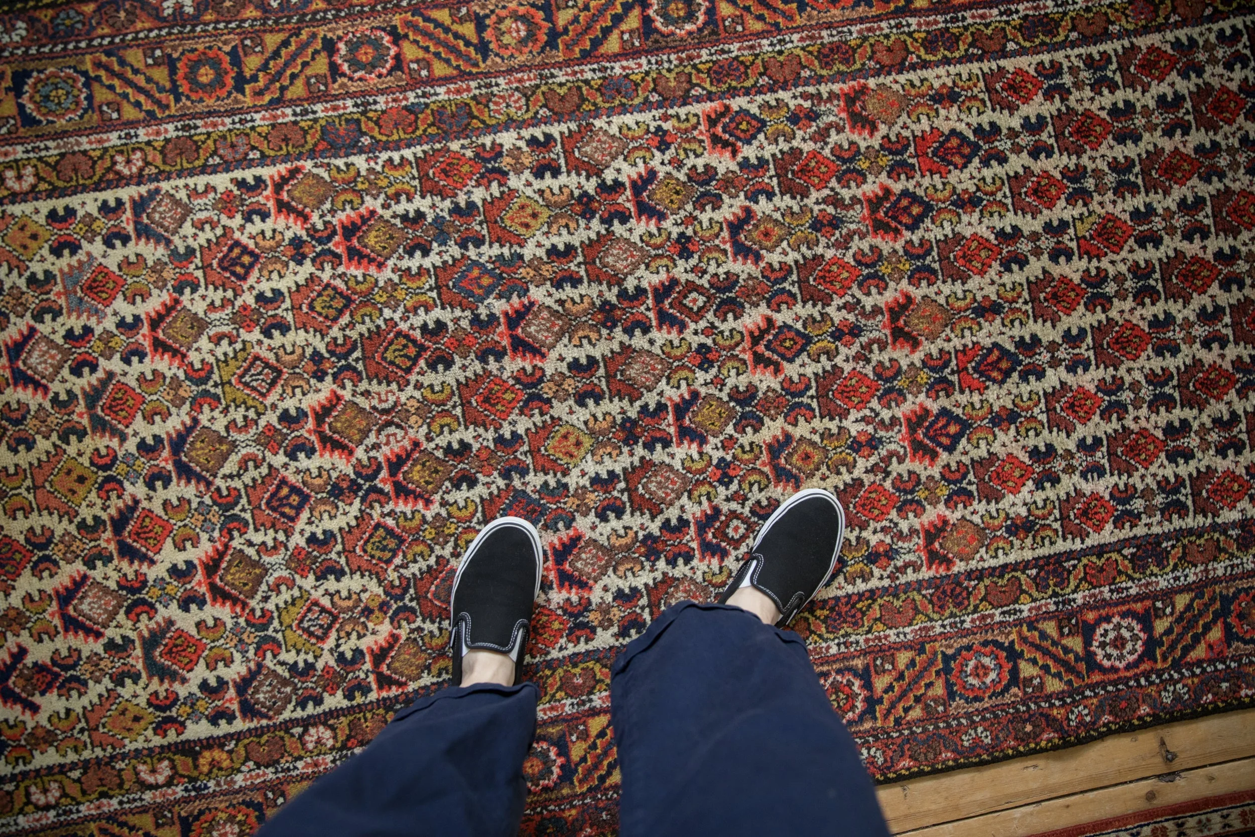 4x11.5 Vintage Hamadan Rug Runner - Image 2