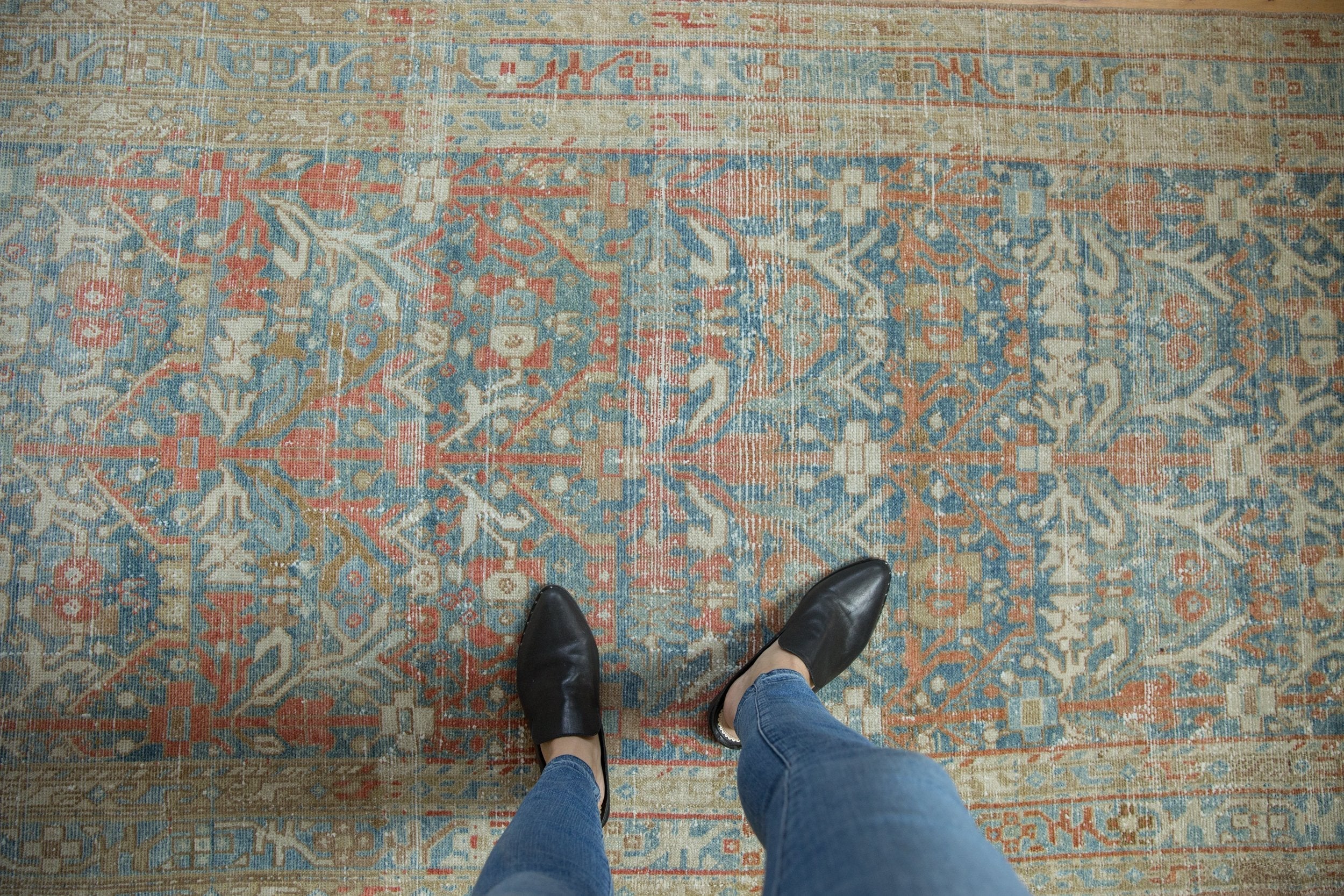 4x13.5 Vintage Distressed Hamadan Rug Runner - Image 2