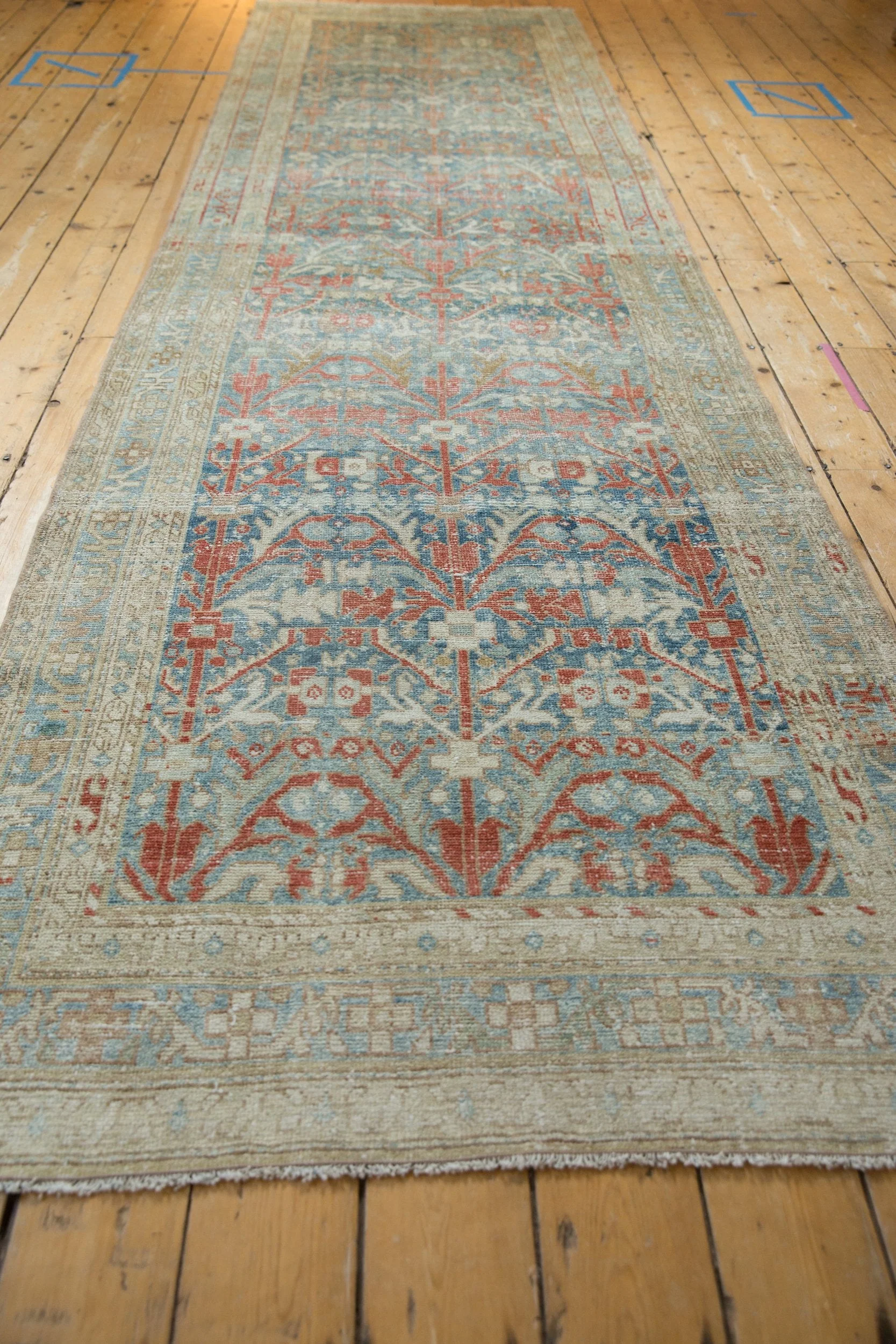 4x13.5 Vintage Distressed Hamadan Rug Runner - Image 3